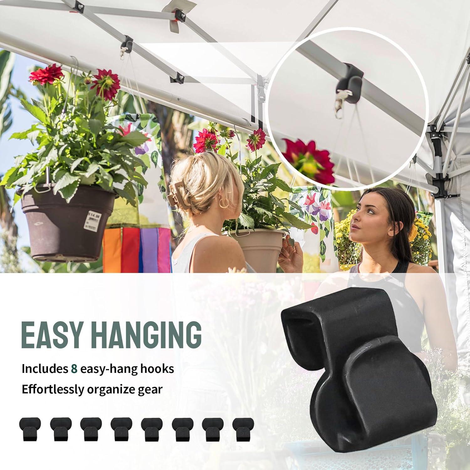 Carpa Plegable CROWN SHADES 2.44x2.44m Blanca con 4 Paredes