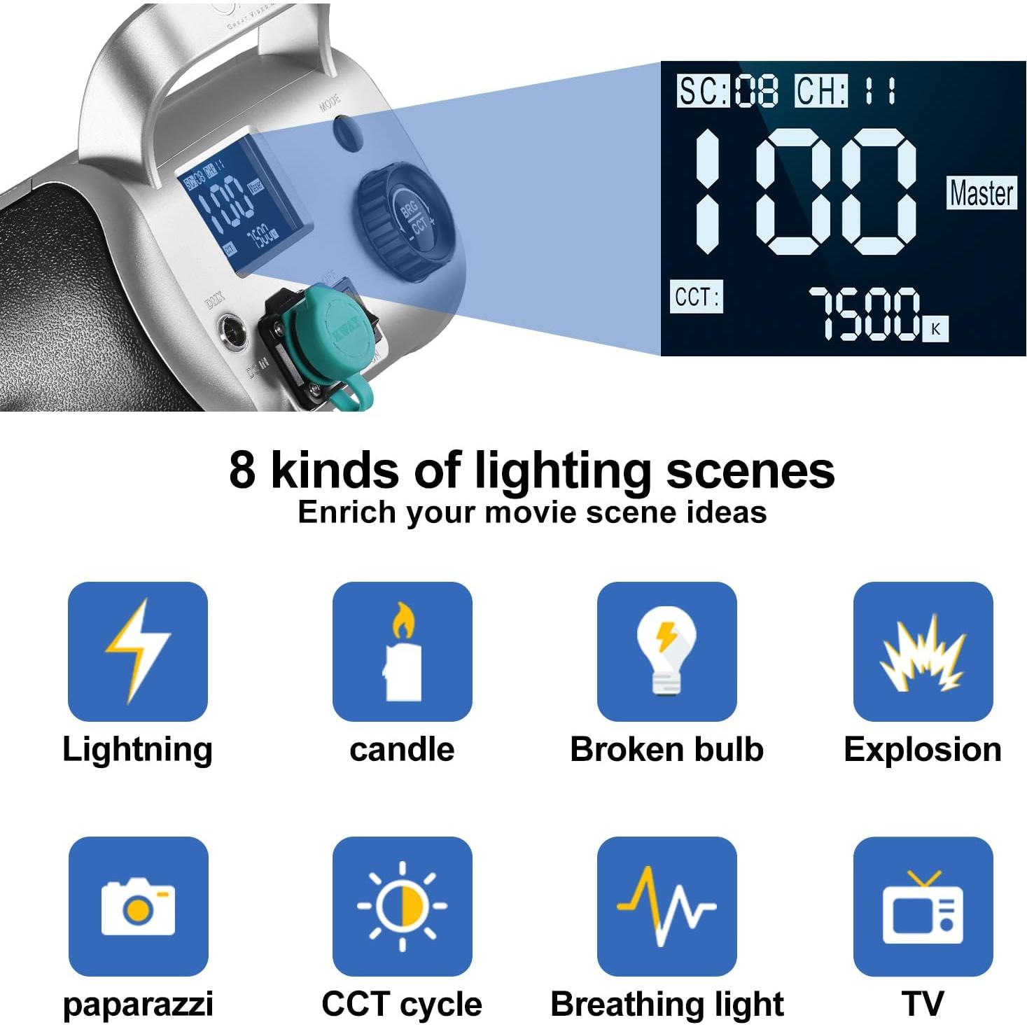 Kit de Luz de Video GVM 300W con Montura Bowens y APP