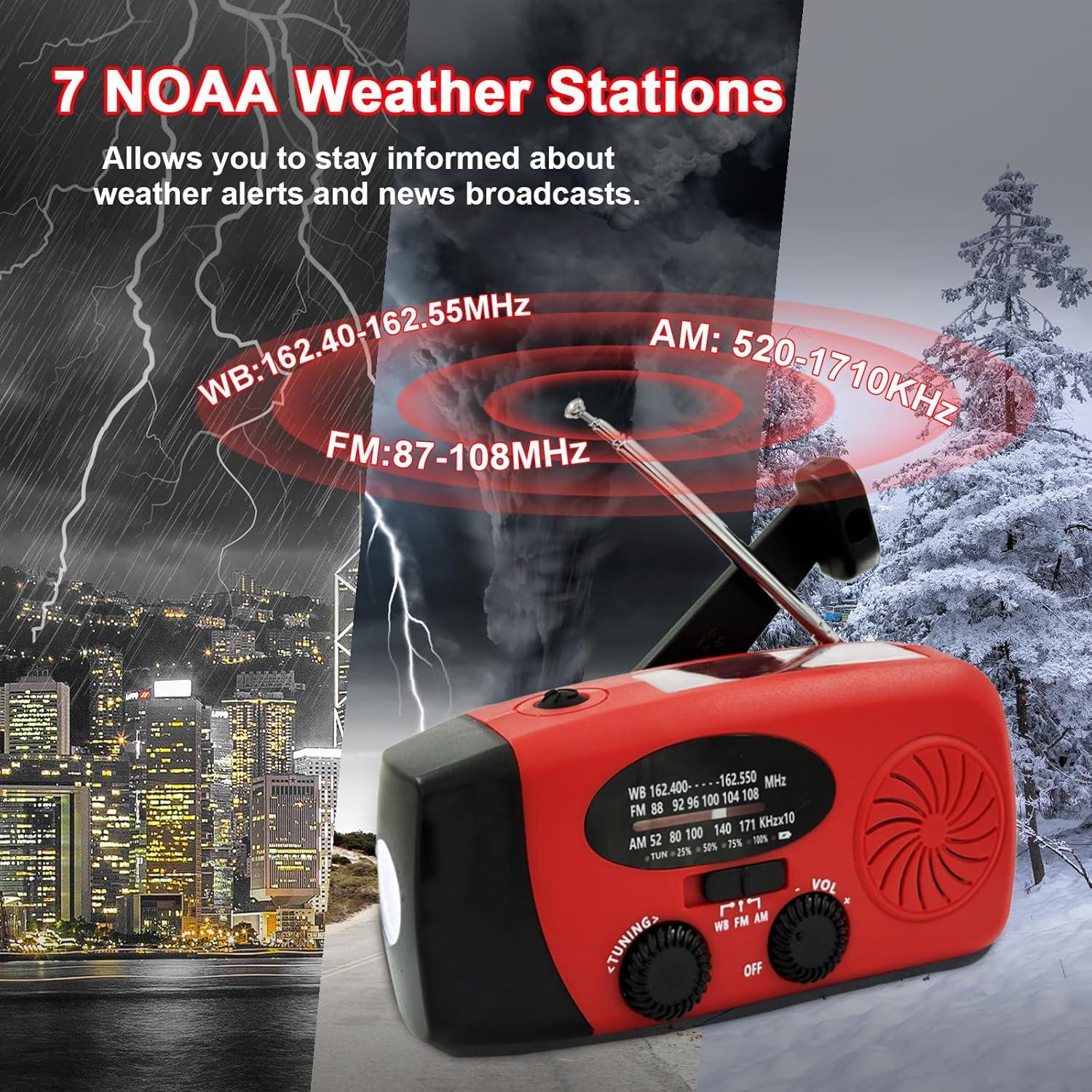 Radio de Emergencia Meteorológica Portátil Shenzhen 088 AM/FM NOAA