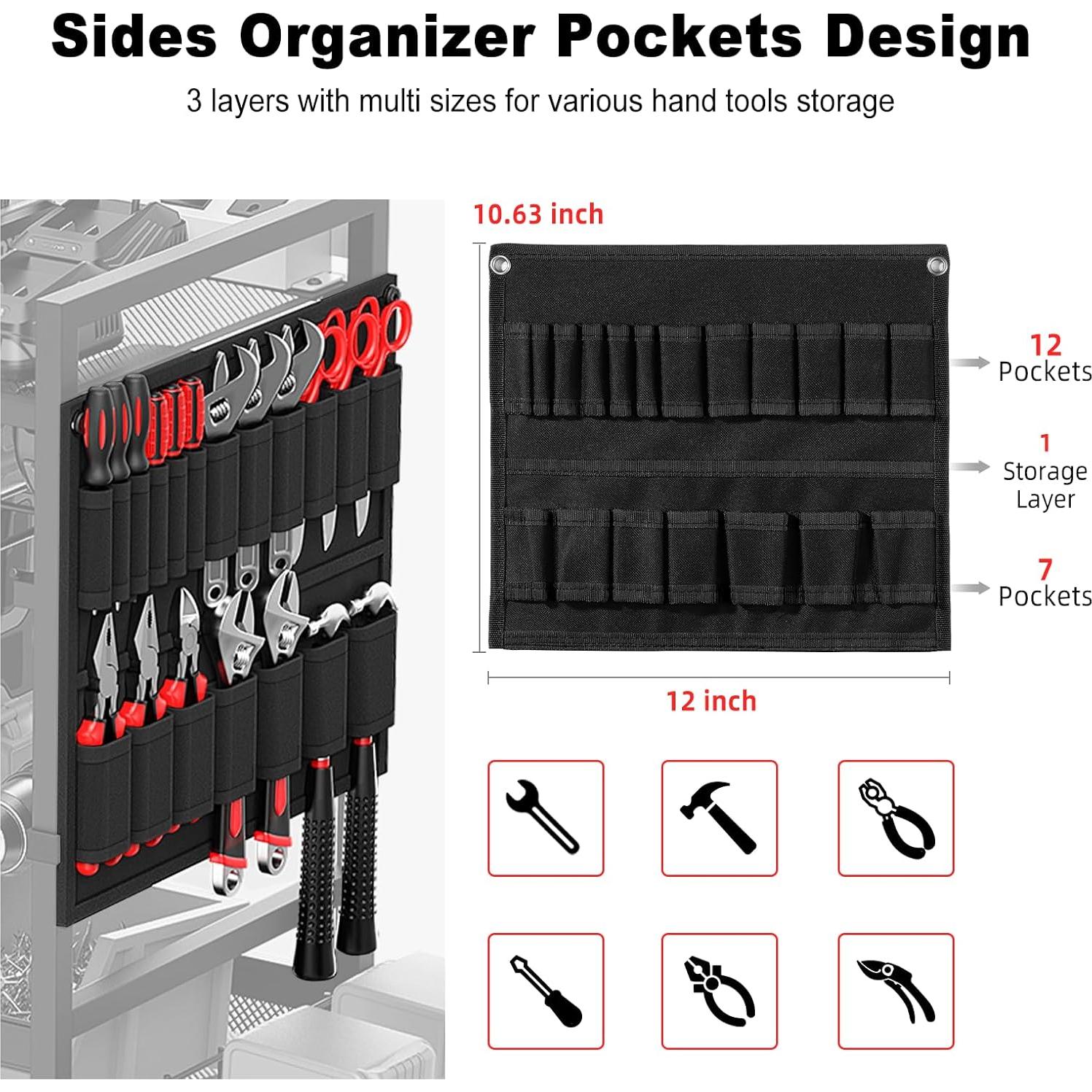 Carro Organizador de Herramientas JUNNUJ con Estación de Carga 20A