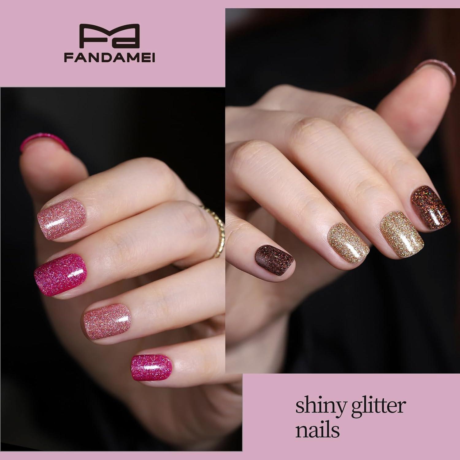 Kit de Uñas Postizas Cortas FANDAMEI 576pcs 24 Colores