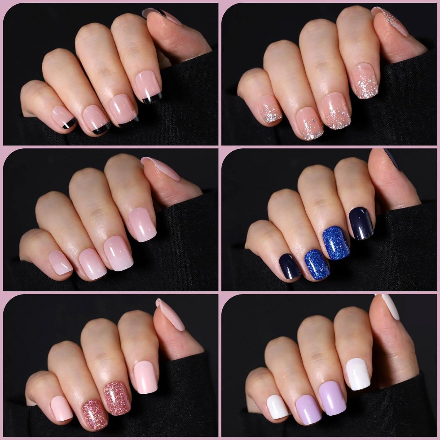 Kit de Uñas Postizas Cortas FANDAMEI 576pcs 24 Colores