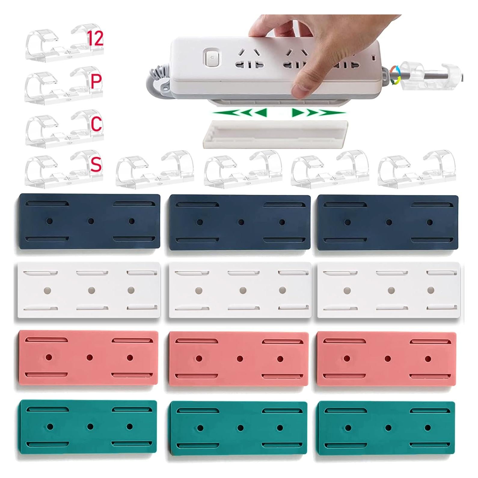 Soporte Adhesivo para Regleta 12PCS CHNLML Sin Perforación