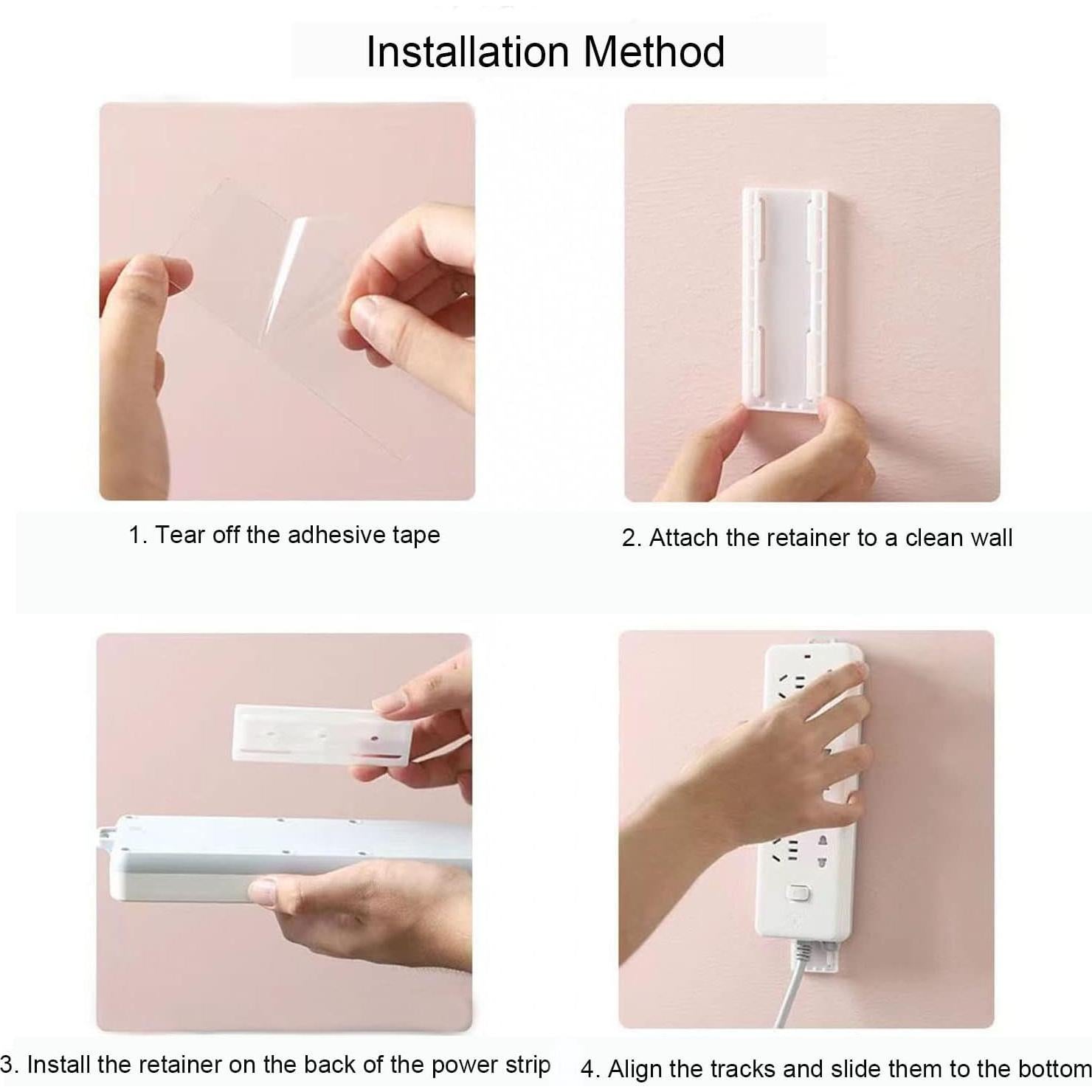 Soporte Adhesivo para Regleta 12PCS CHNLML Sin Perforación