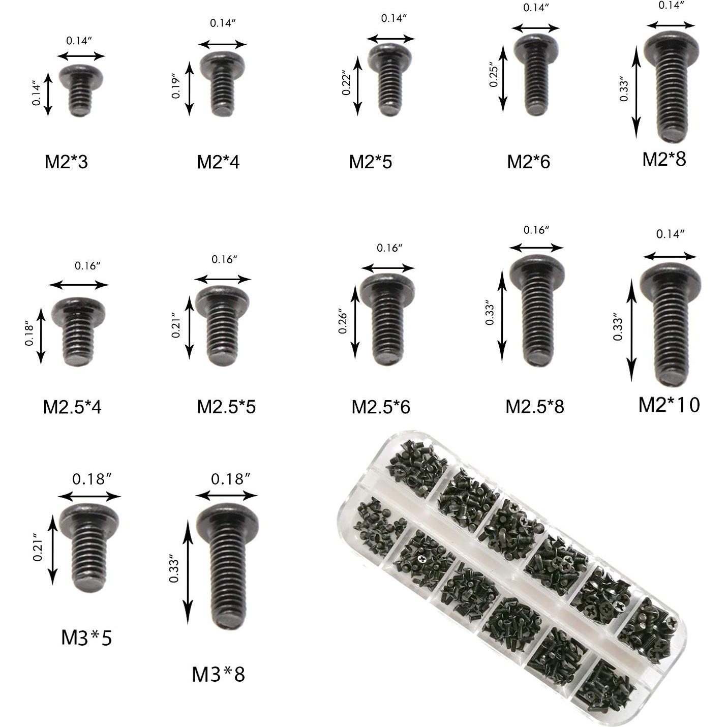 Kit de Tornillos Electrónicos Persberg 360pcs M2 M2.5 M3
