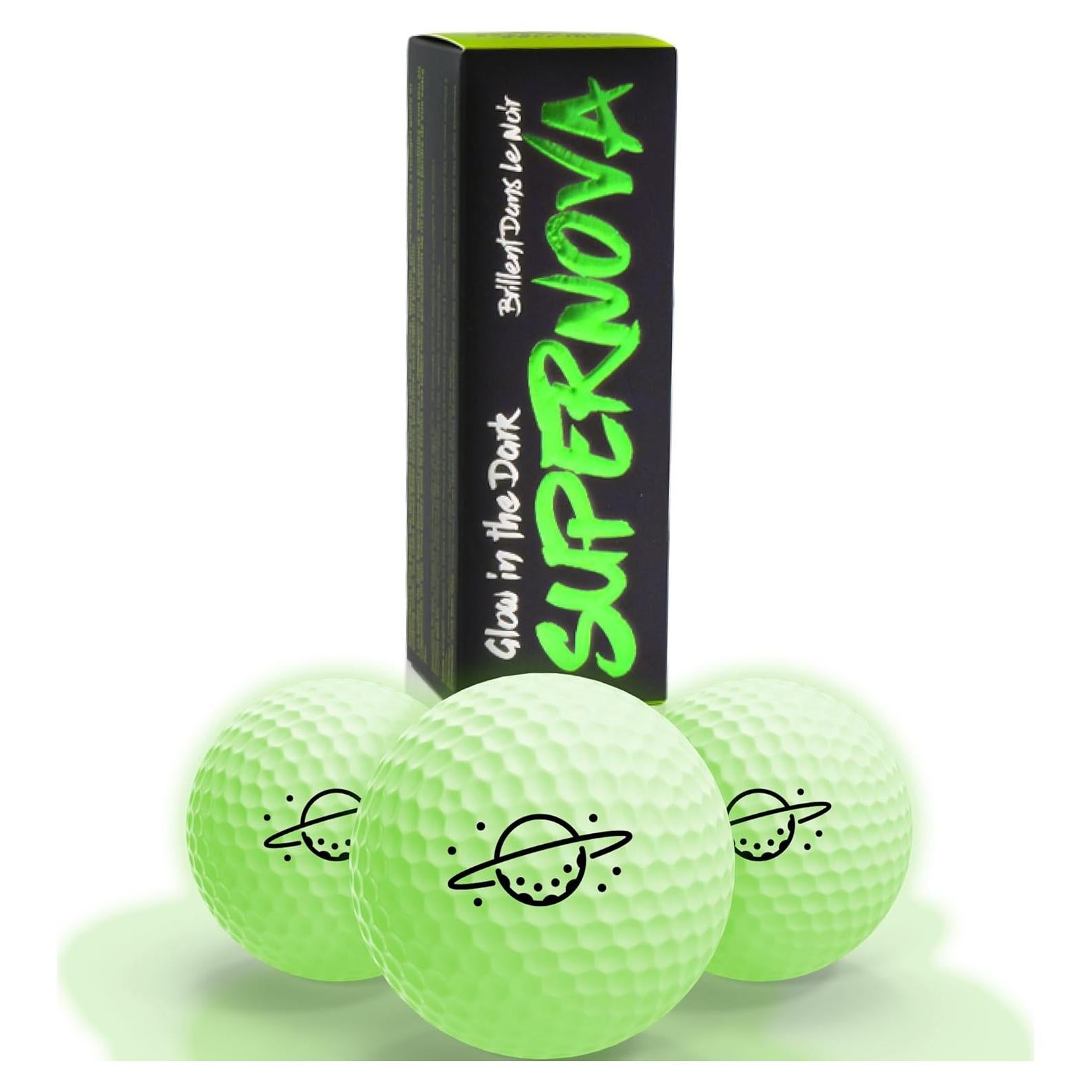 Bolas de Golf Brillantes Supernova - Paquete de 3 para Noche