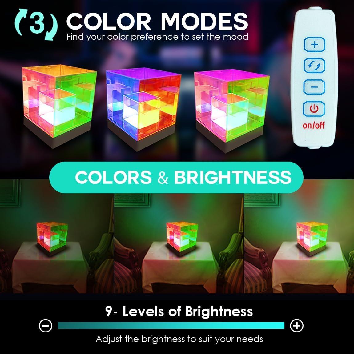 Lámpara Cubo Infinito Lumoonosity 3D LED RGB USB 12x12cm