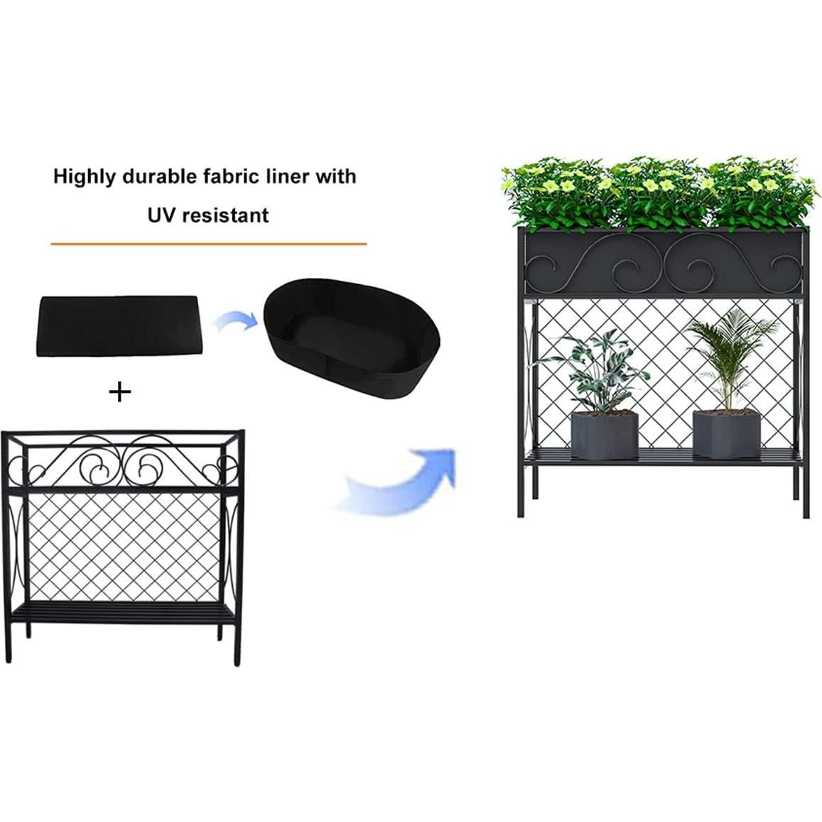 Estante para Plantas de 2 Niveles Zhongma - Soporte Metal 90x32 cm