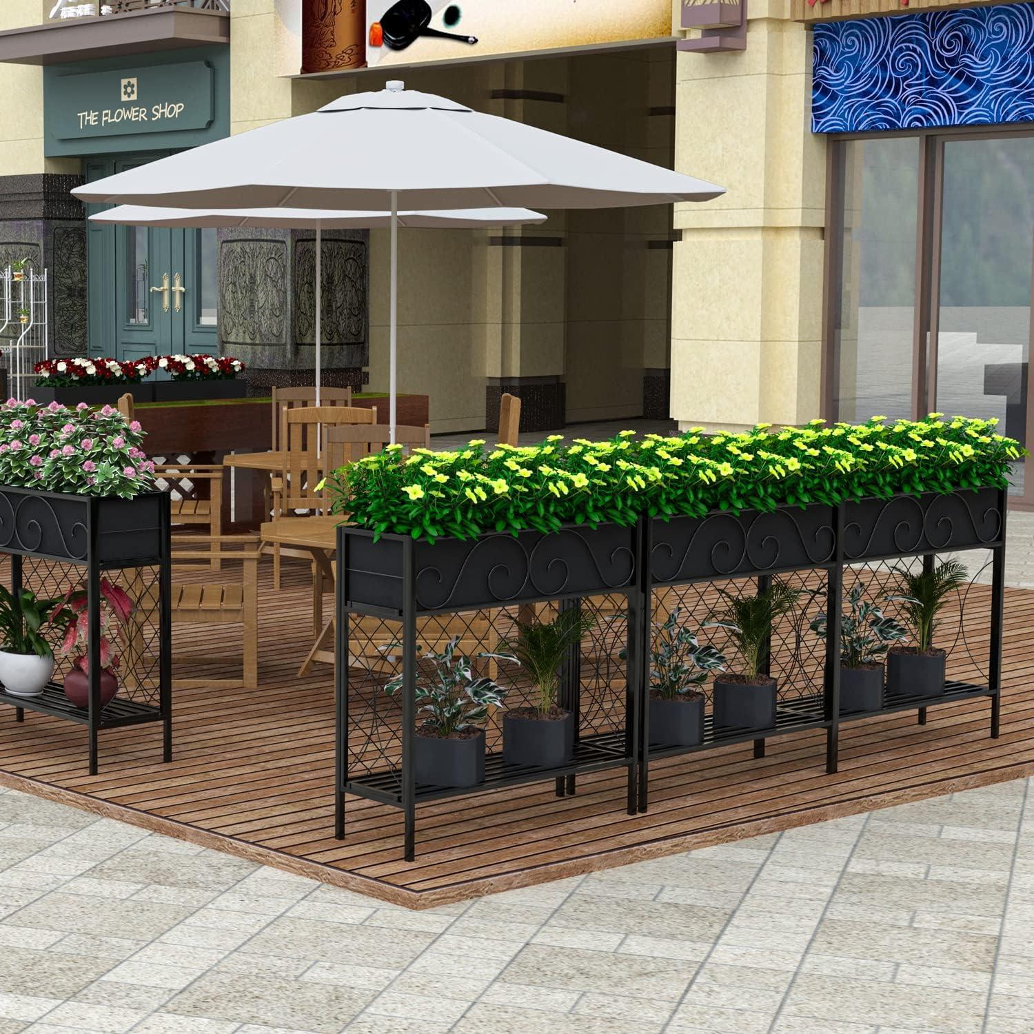 Estante para Plantas de 2 Niveles Zhongma - Soporte Metal 90x32 cm