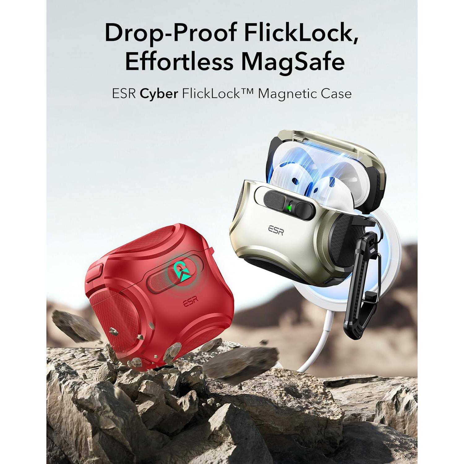 Funda ESR para AirPods 4 Generación 2024 USB-C Rojo