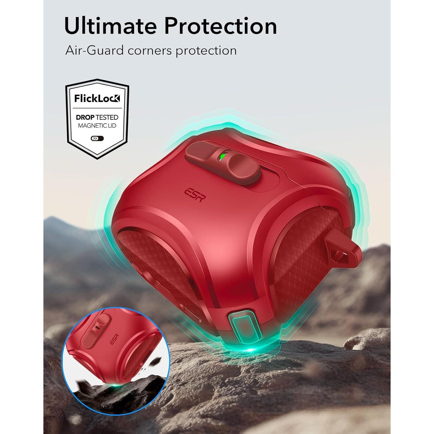 Funda ESR para AirPods 4 Generación 2024 USB-C Rojo