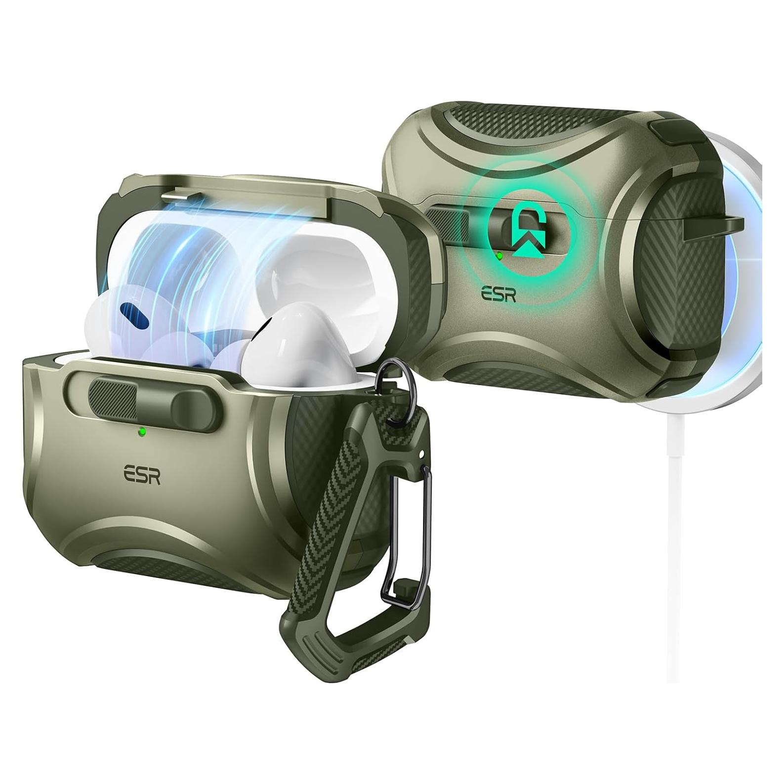 Estuche Protector ESR para AirPods Pro 2ª Gen Verde Ejército