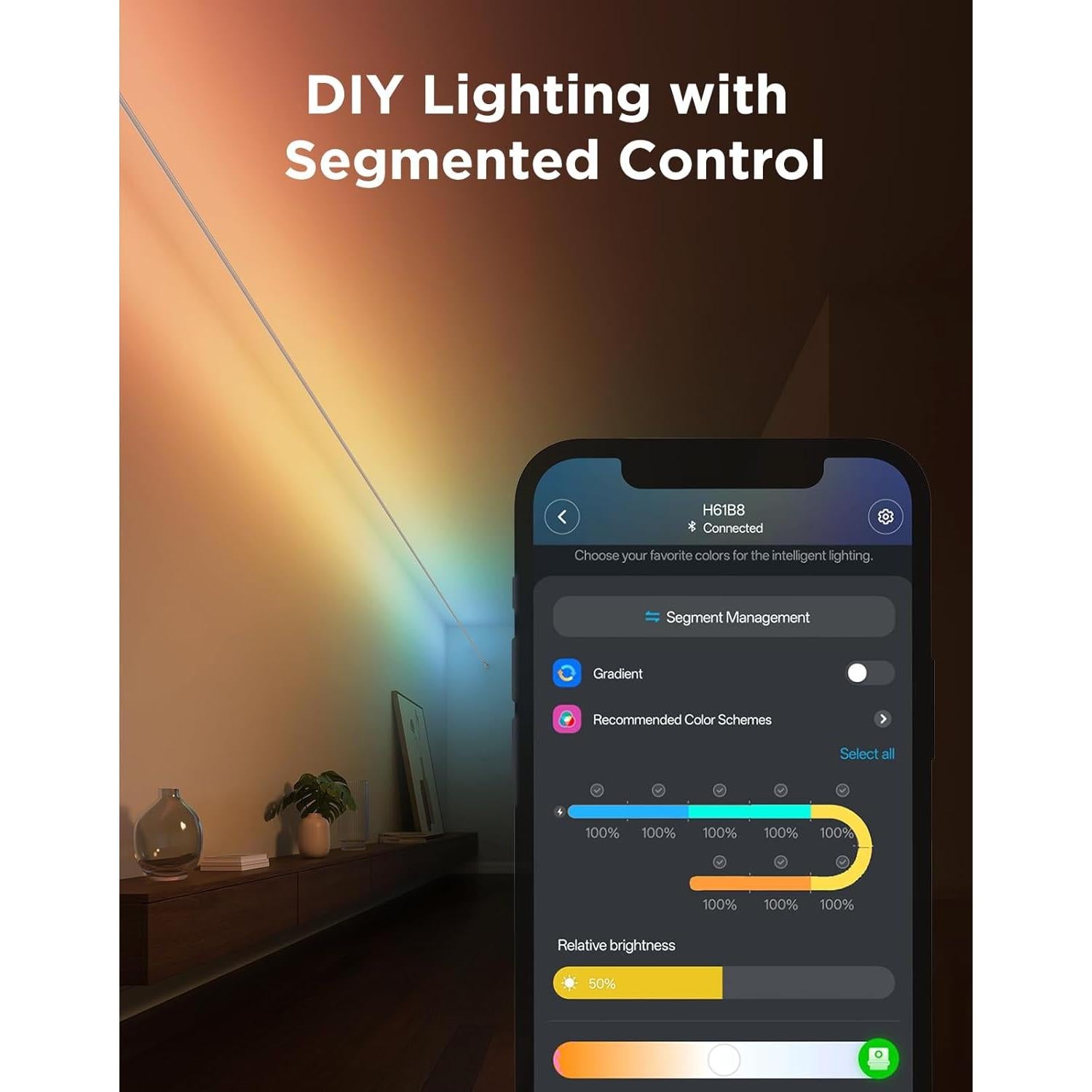 Tira de Luz LED Inteligente Govee 4.0m RGBWWIC con Control por Voz