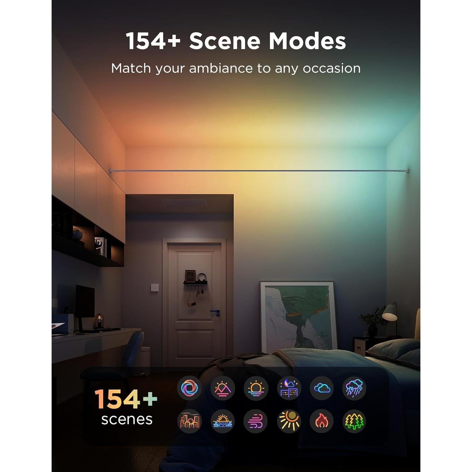 Tira de Luz LED Inteligente Govee 4.0m RGBWWIC con Control por Voz