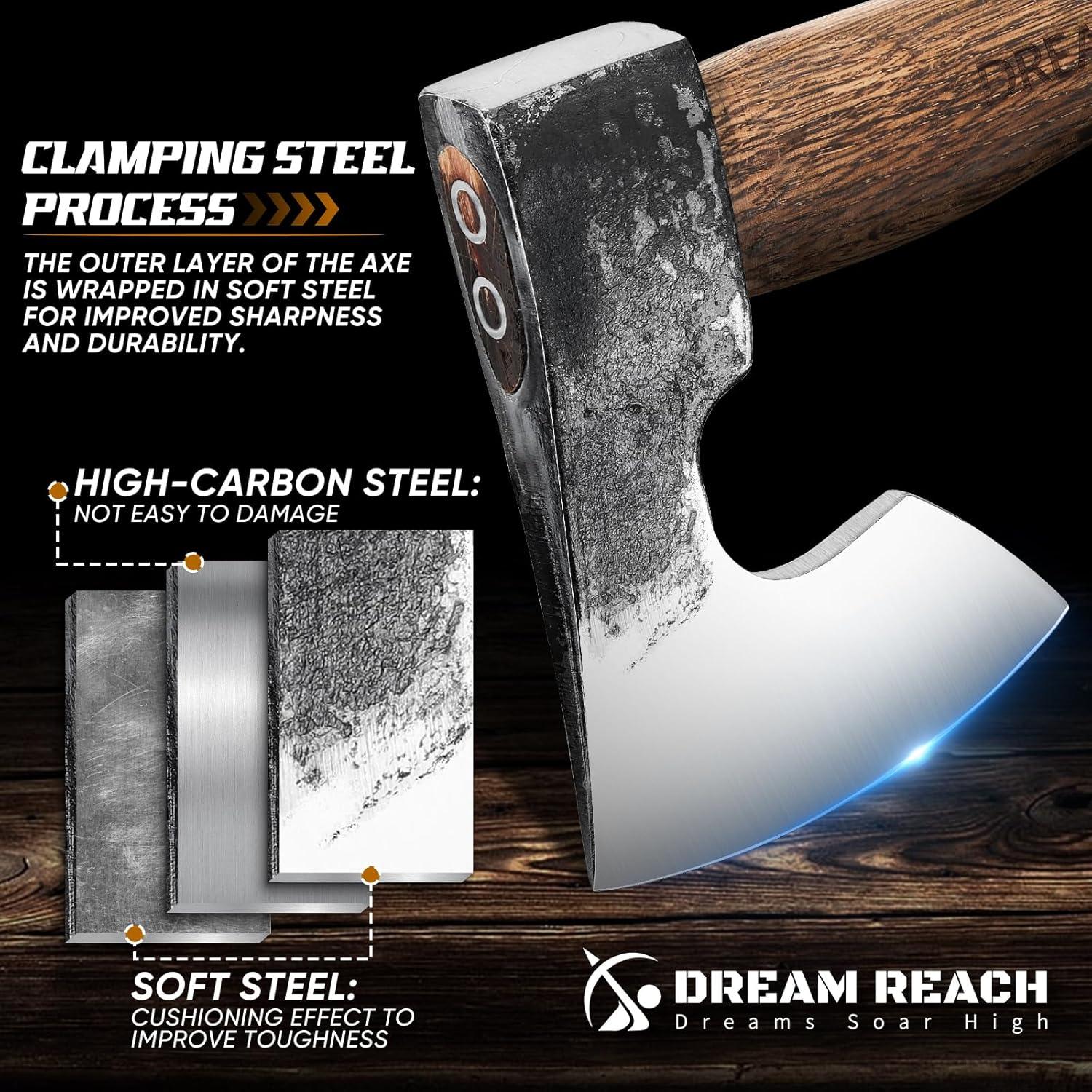 Hacha de Camping Dream Reach 36.83 cm con Funda de Cuero