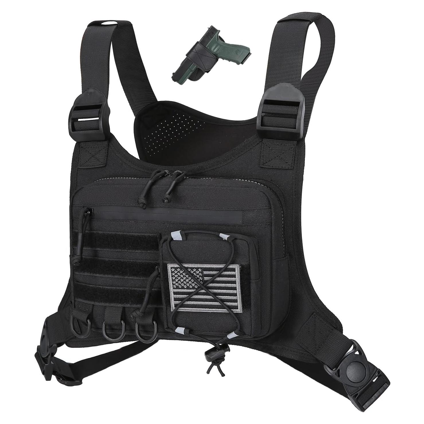 Bolsa de Pecho Koculemi para Deportes al Aire Libre - Negro