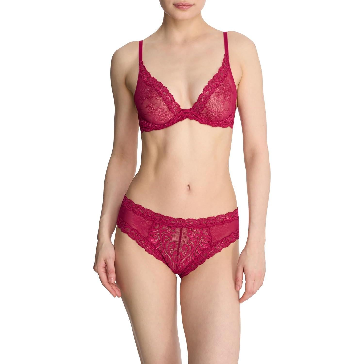 Sostén de encaje con escote en pico Natori 30A Primrose