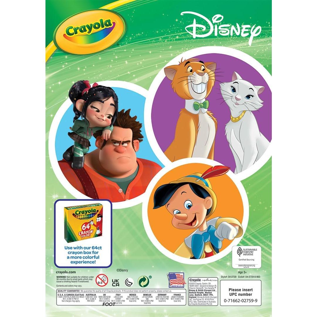Libro para Colorear Crayola Disney 288 Páginas con Pegatinas