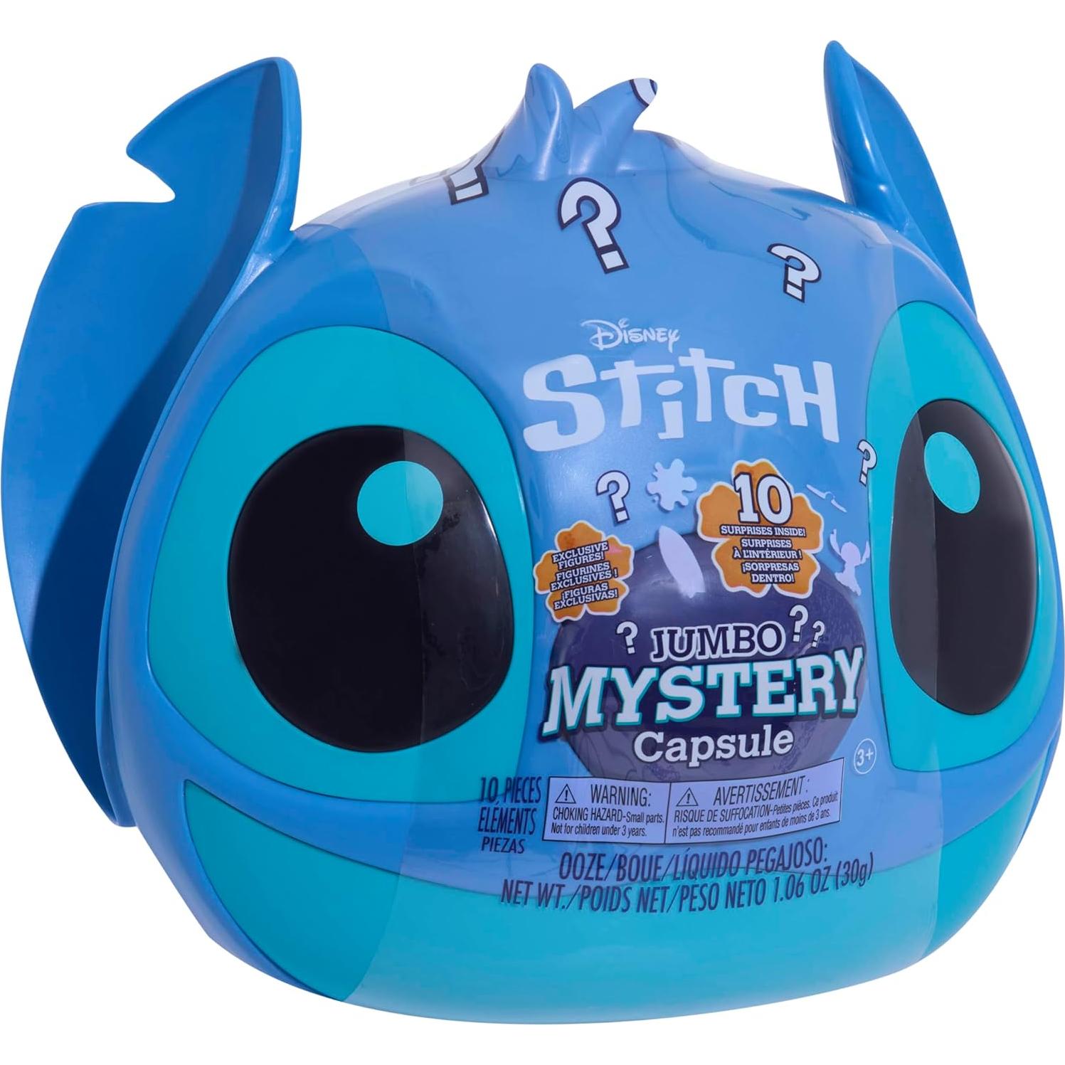 Cápsula Misteriosa Jumbo Disney Stitch 22cm con 8 Sorpresas