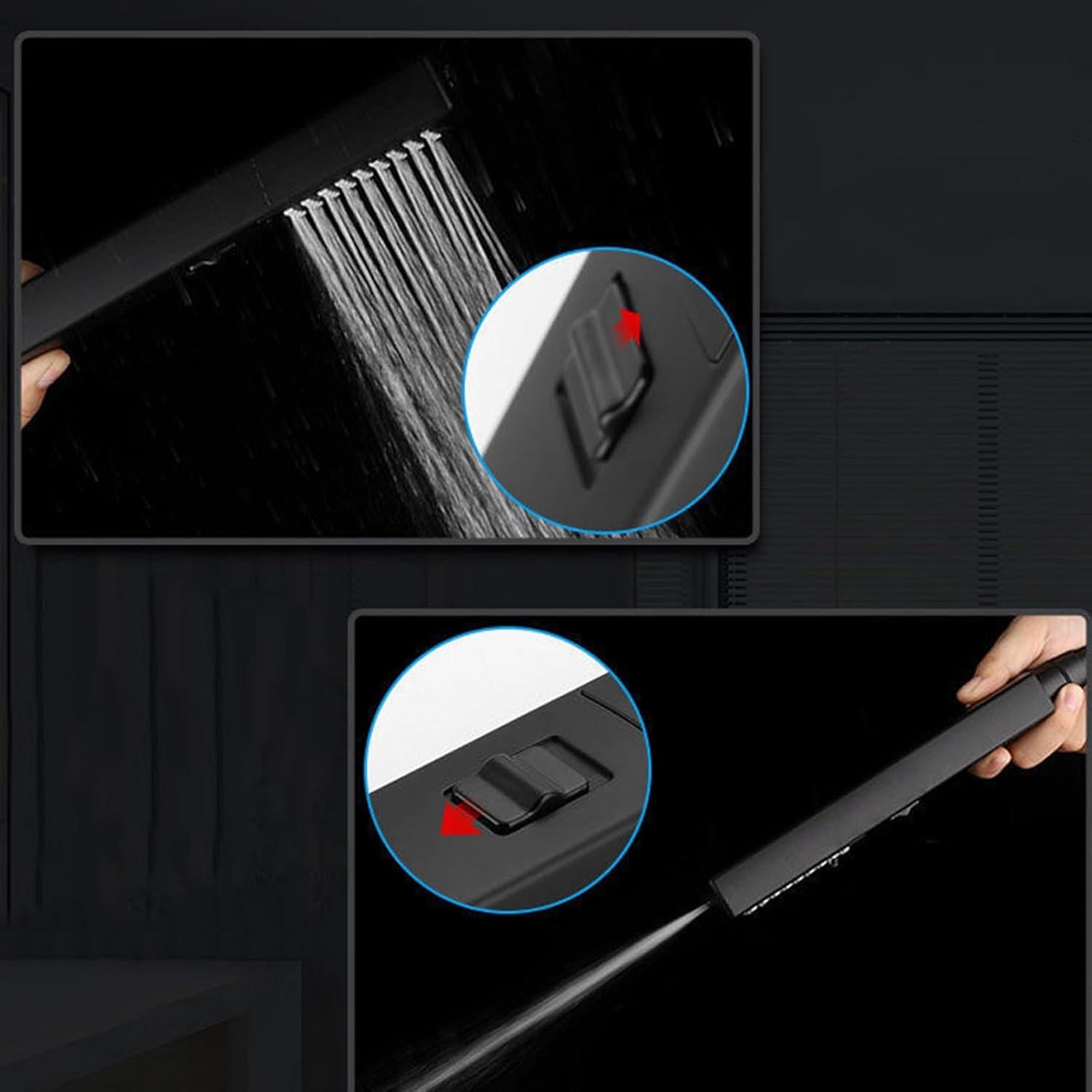 Cabezal de Ducha de Mano LUYU Cuadrado Negro Mate 2.8Bar