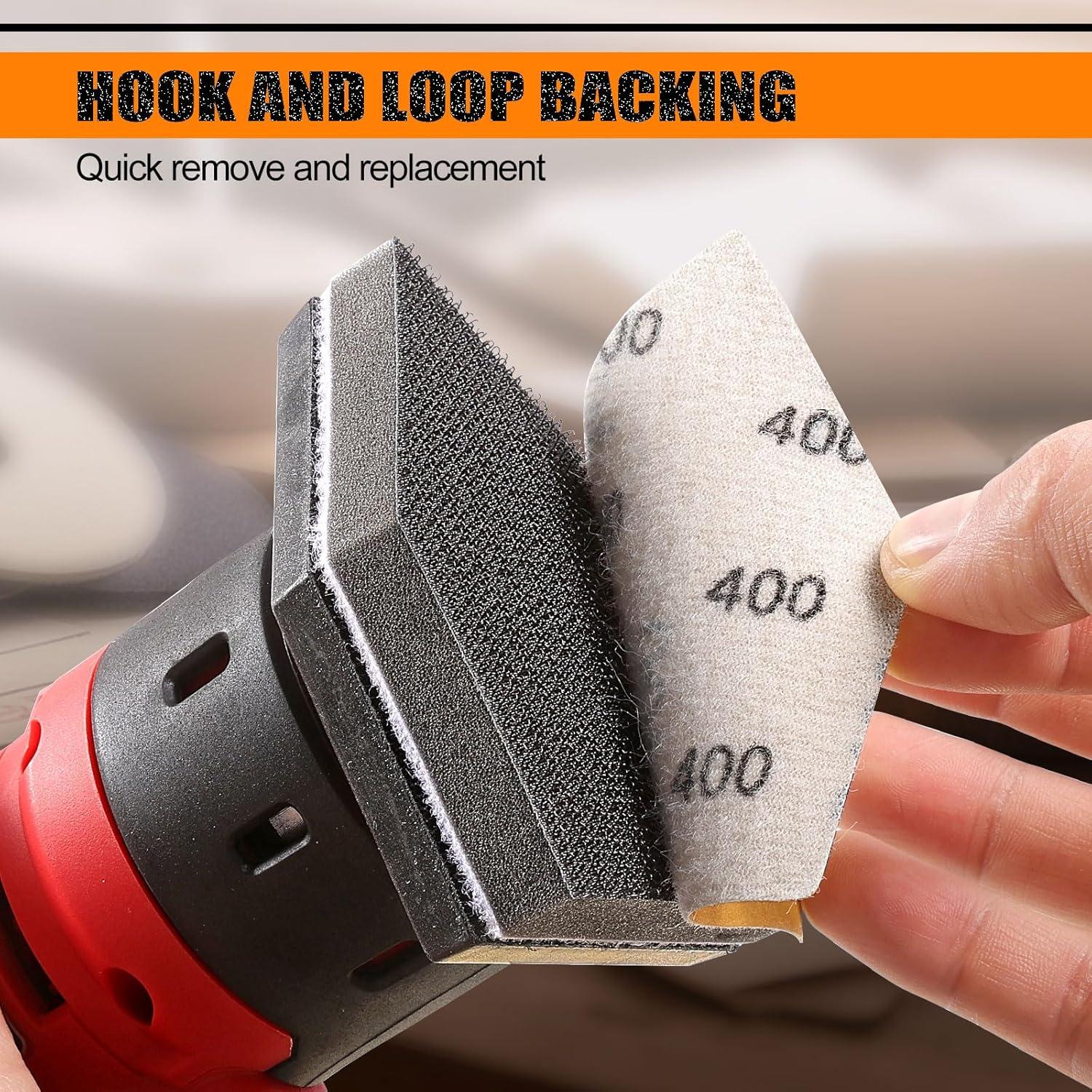 Hojas de Lijado Triangulares POLIWELL 90mm x 65mm 40 Grano