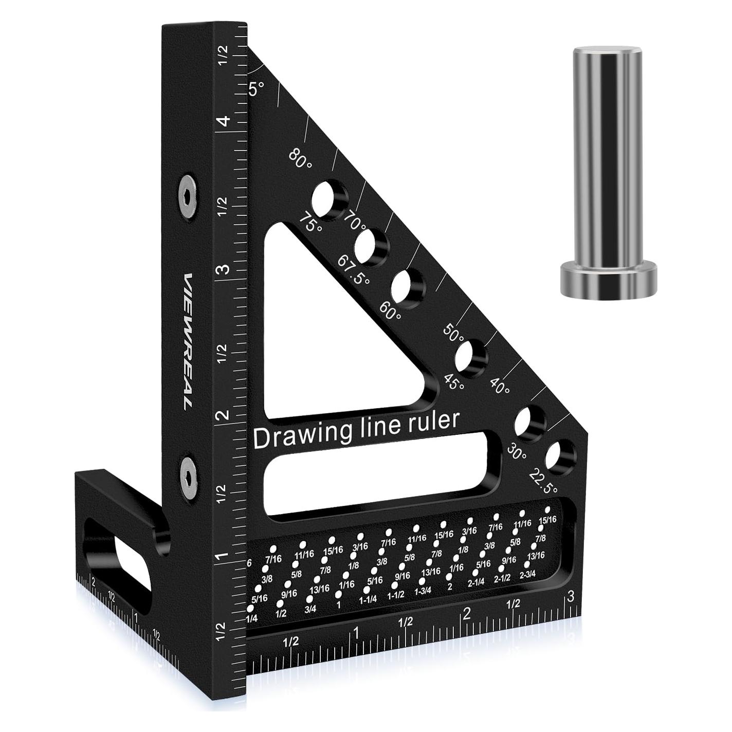 Escuadra de Carpintero Multi-Angulo ViewReal - Aluminio 19.4x14.2cm