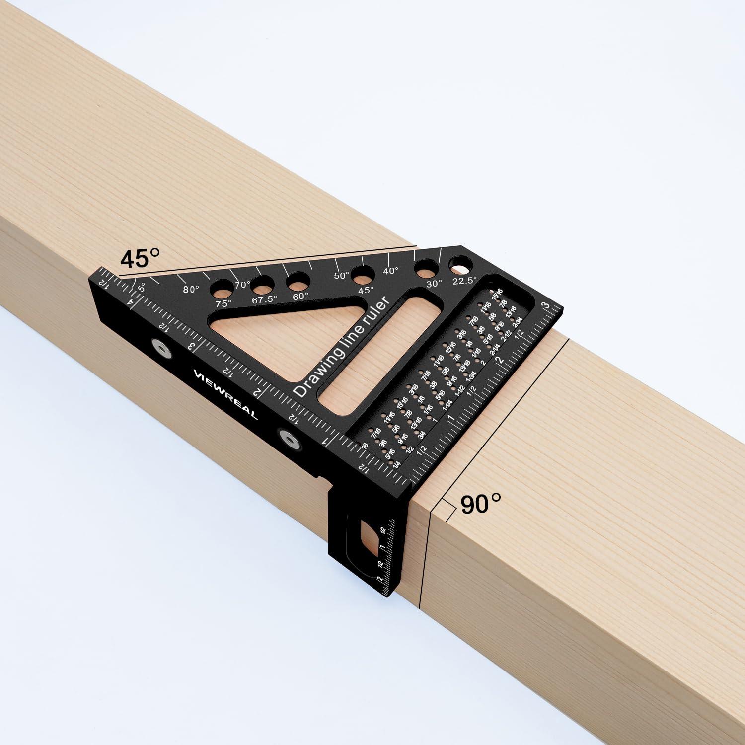 Escuadra de Carpintero Multi-Angulo ViewReal - Aluminio 19.4x14.2cm