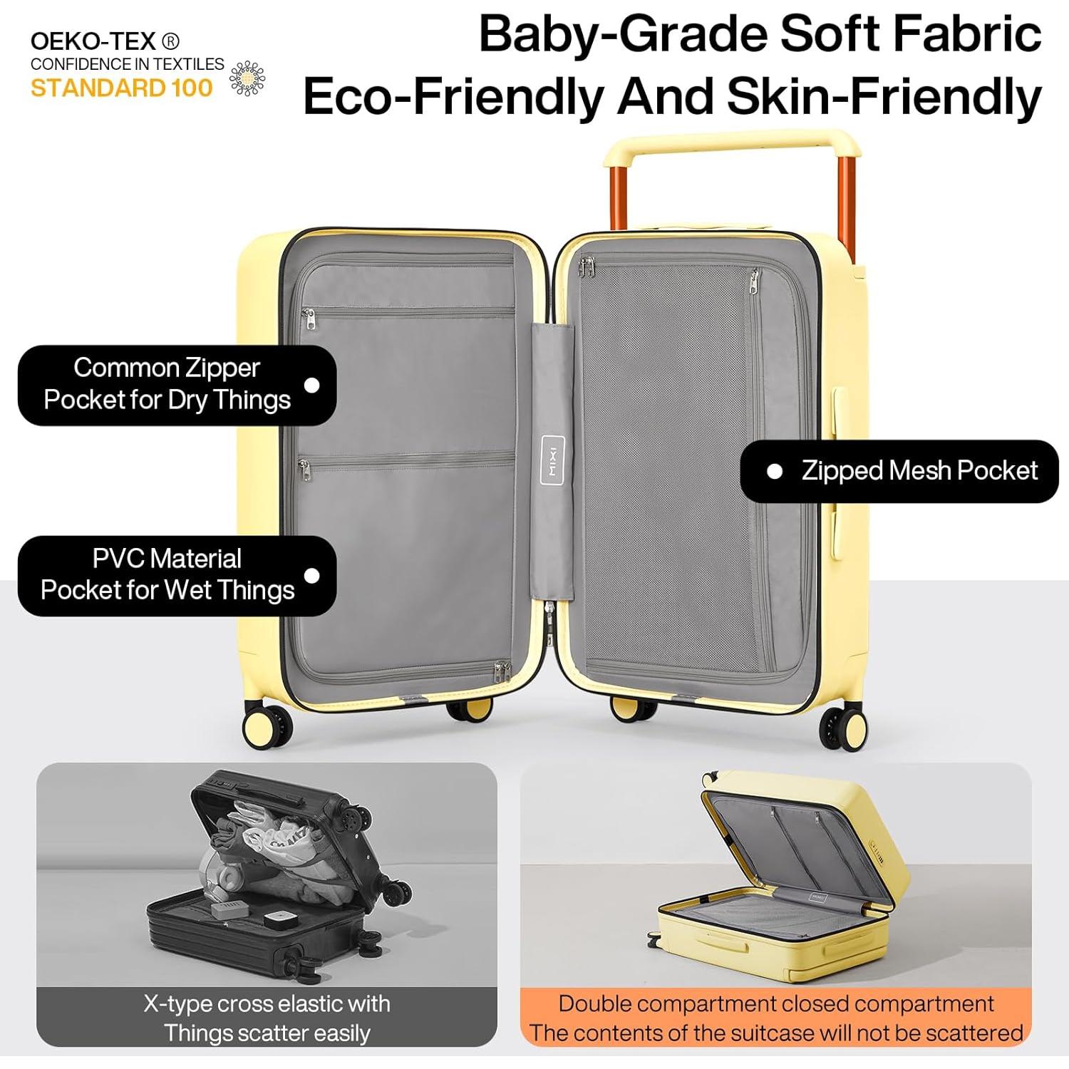 Maleta de Mano Mixi 20" Policarbonato Amarillo Lark TSA