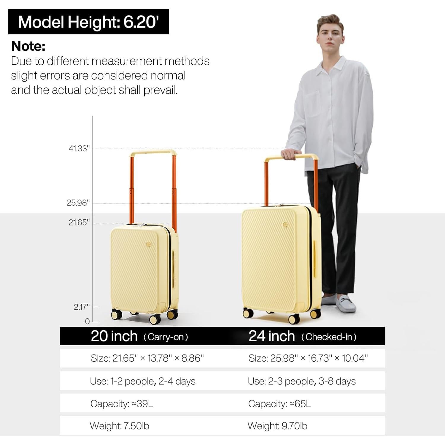 Maleta de Mano Mixi 20" Policarbonato Amarillo Lark TSA