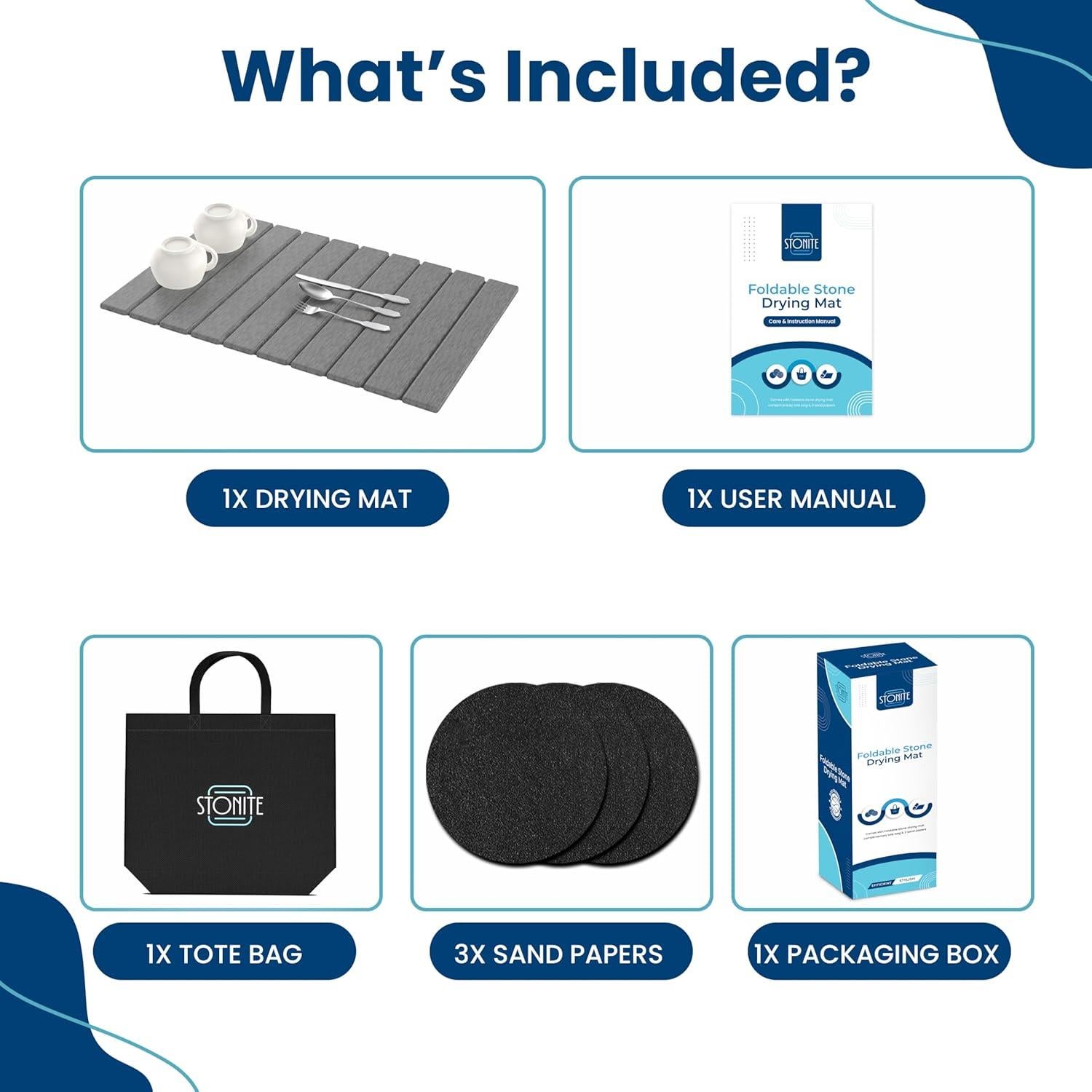 Alfombrilla de Secado de Platos STONITE 61x41 cm Ecológica