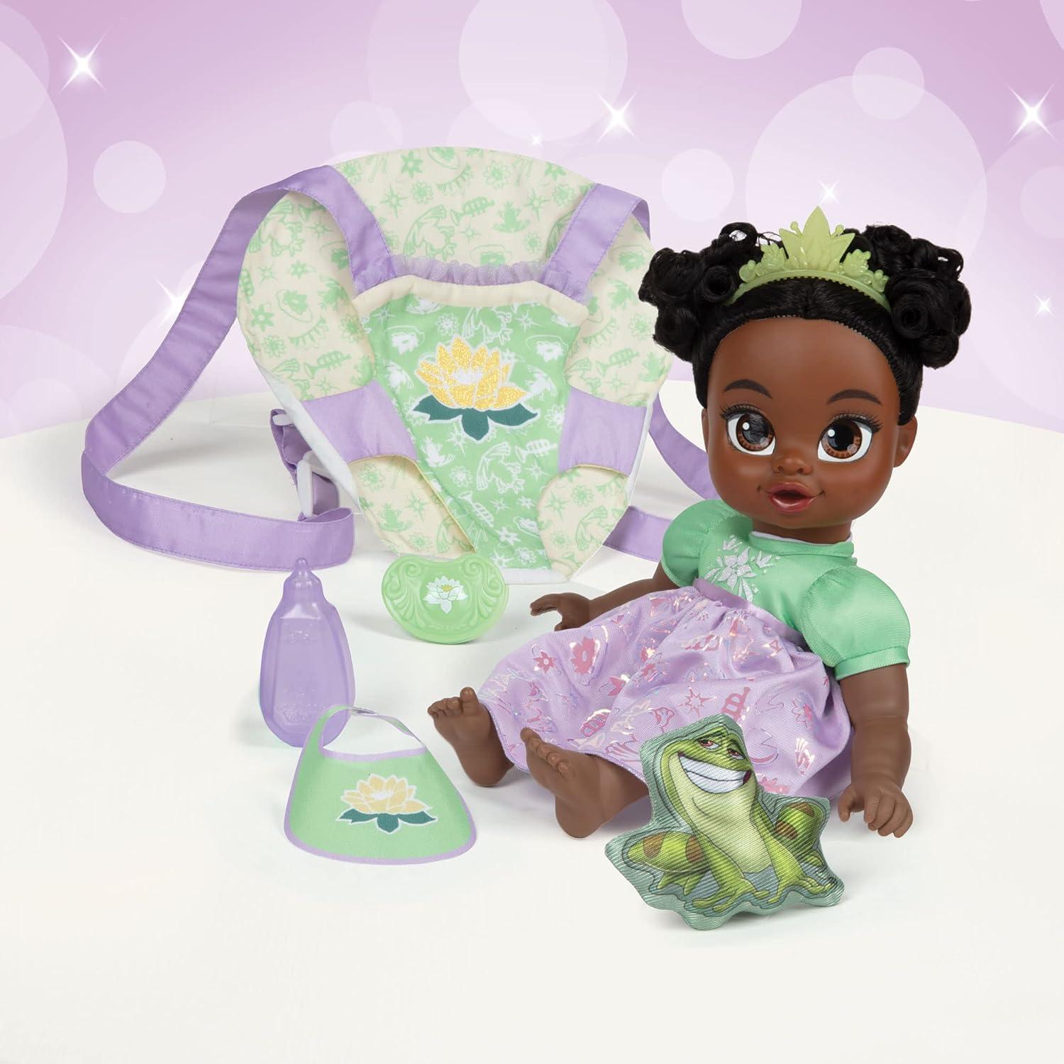 Muñeca Bebé Tiana Deluxe Disney con Transportador y Amigo