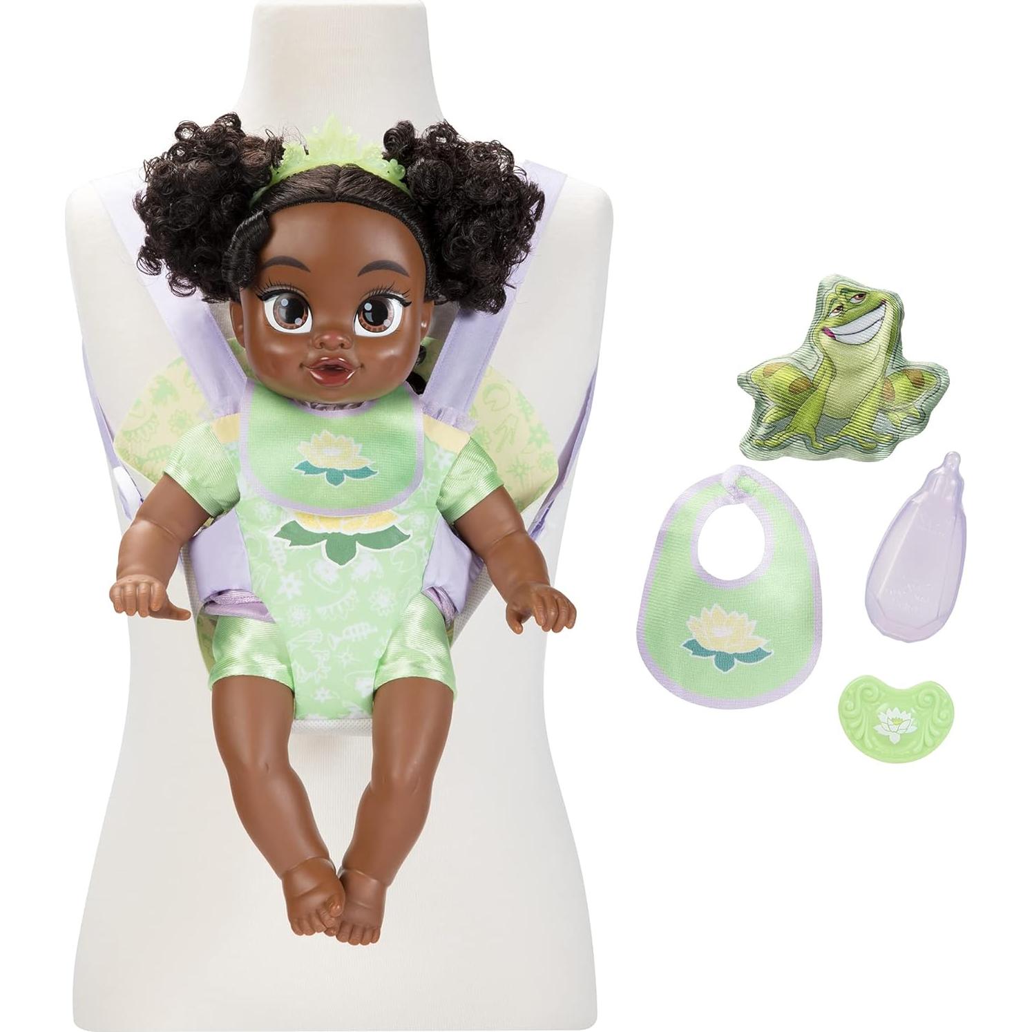 Muñeca Bebé Tiana Deluxe Disney con Transportador y Amigo
