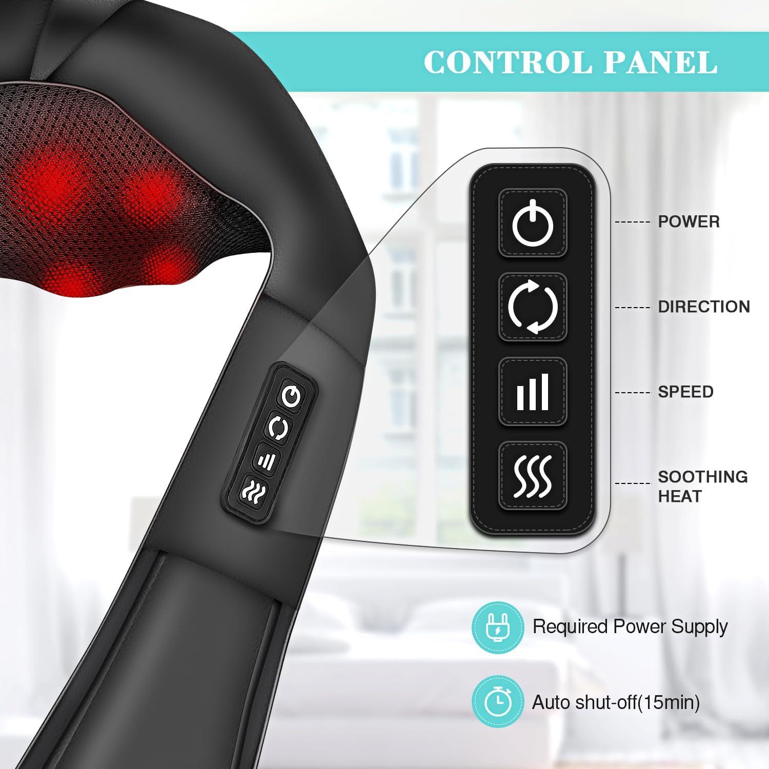 Masajeador de Cuello y Espalda WOQQW con Calor 4D - Alivio Muscular