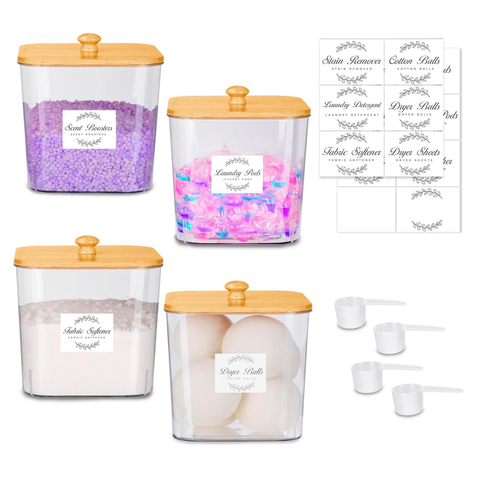 Contenedor de Cápsulas de Lavandería efluky 4 Piezas con Soporte