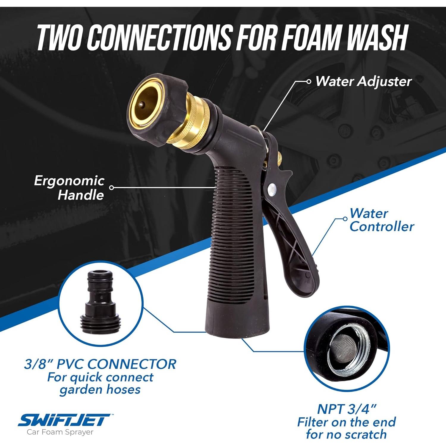 Pistola de Espuma SwiftJet + Mitón Microfibra para Lavado de Autos