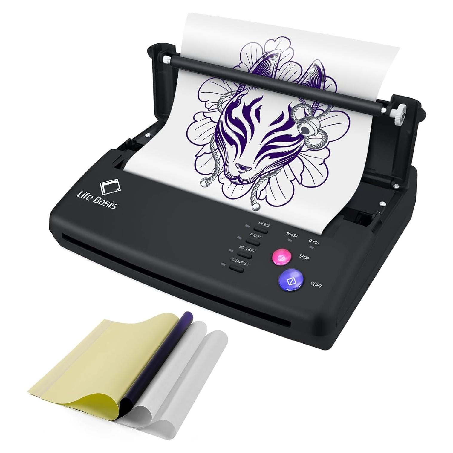 Impresora de Plantillas de Tatuaje LifeBasis LSTM003B - 30PCS Papel