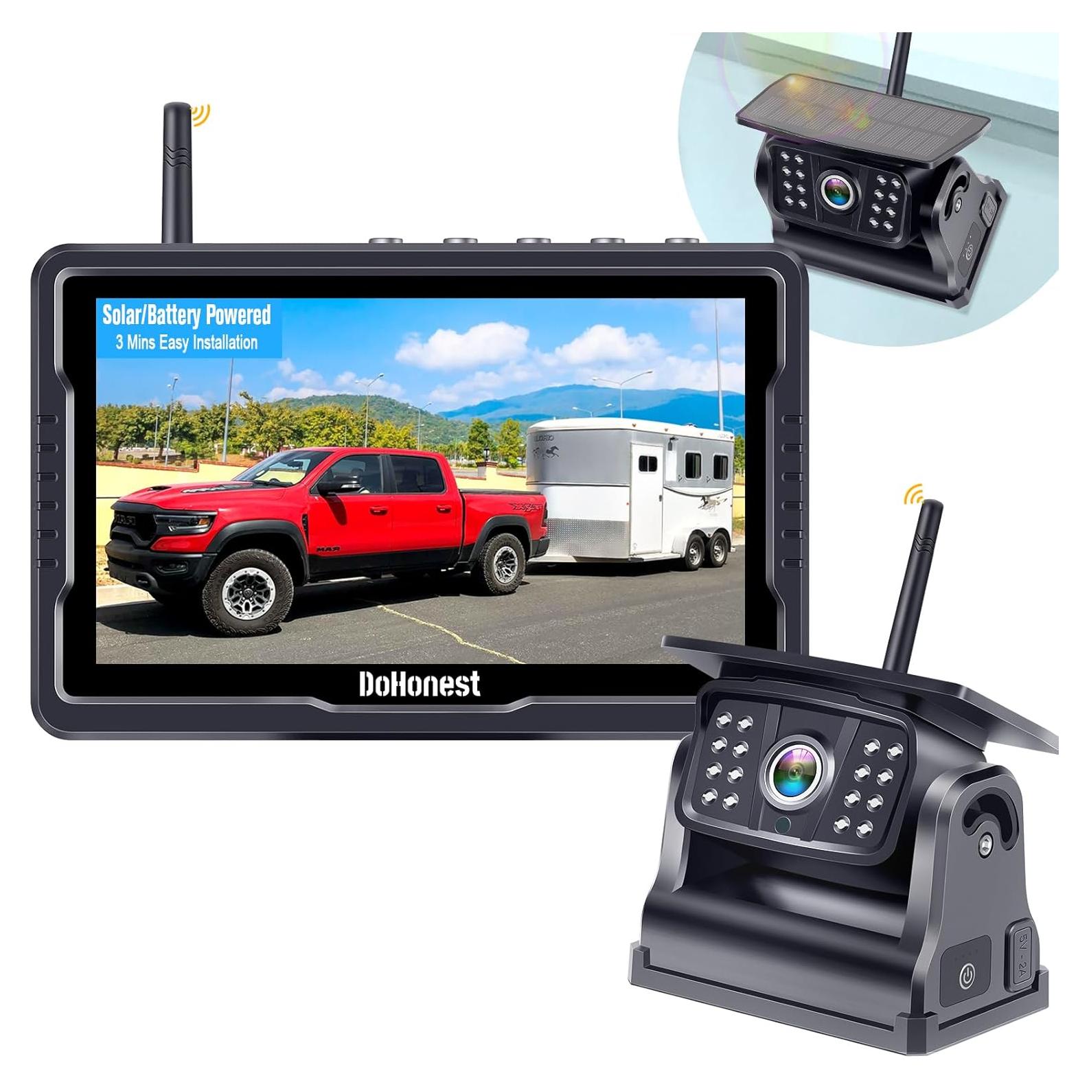 Cámara de Respaldo Inalámbrica Solar DoHonest A6 1080P 5"