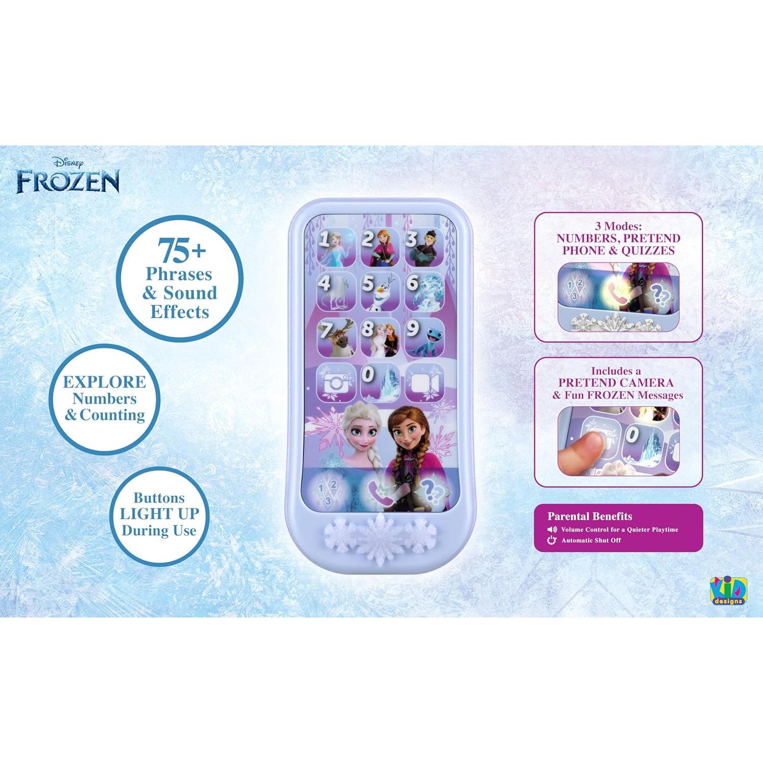 Teléfono de Juguete Disney Frozen eKids para Niños 3-6 Años