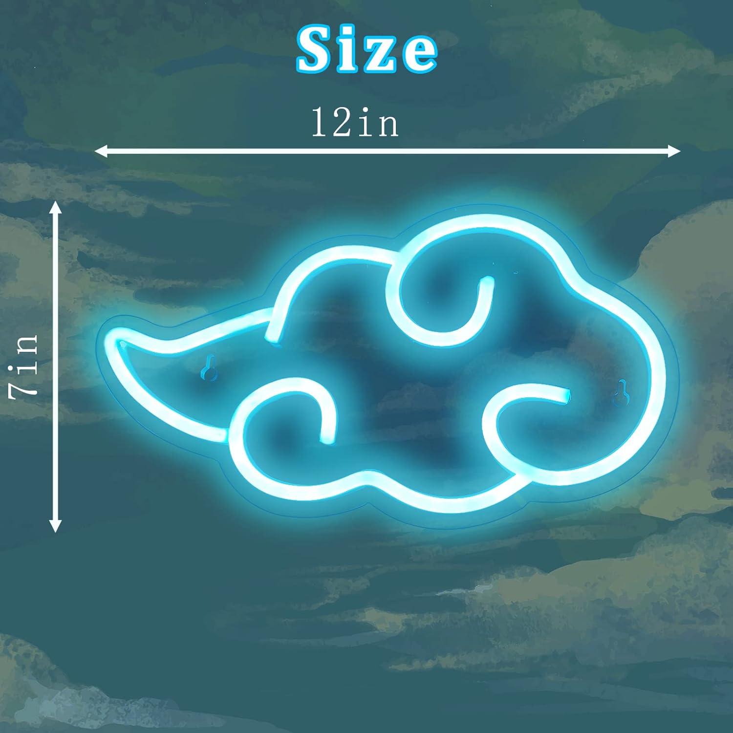 Letrero de Neón Nube Azul LED Dleouly 30.5x17.8 cm