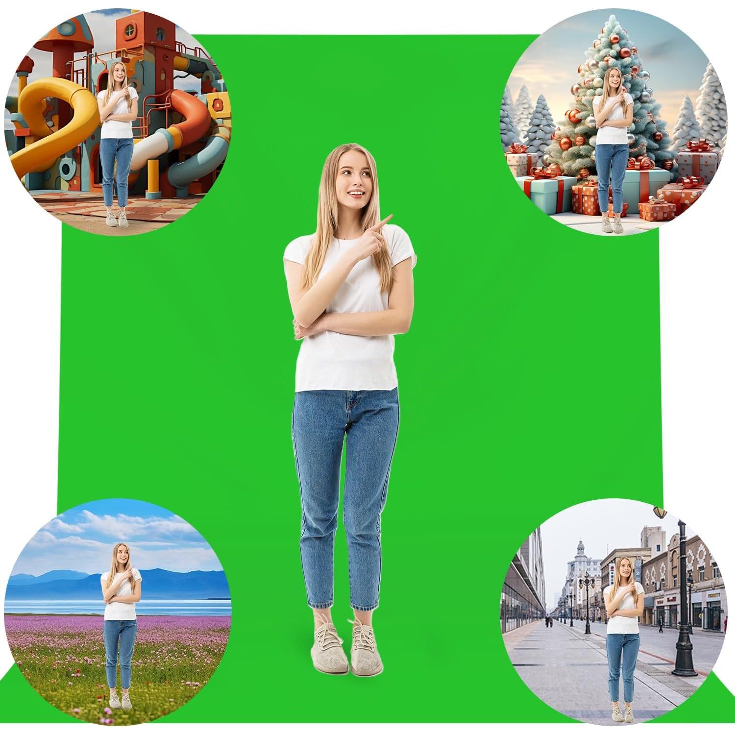 Fondo de pantalla verde 1.98 x 3.05m Linhedai profesional