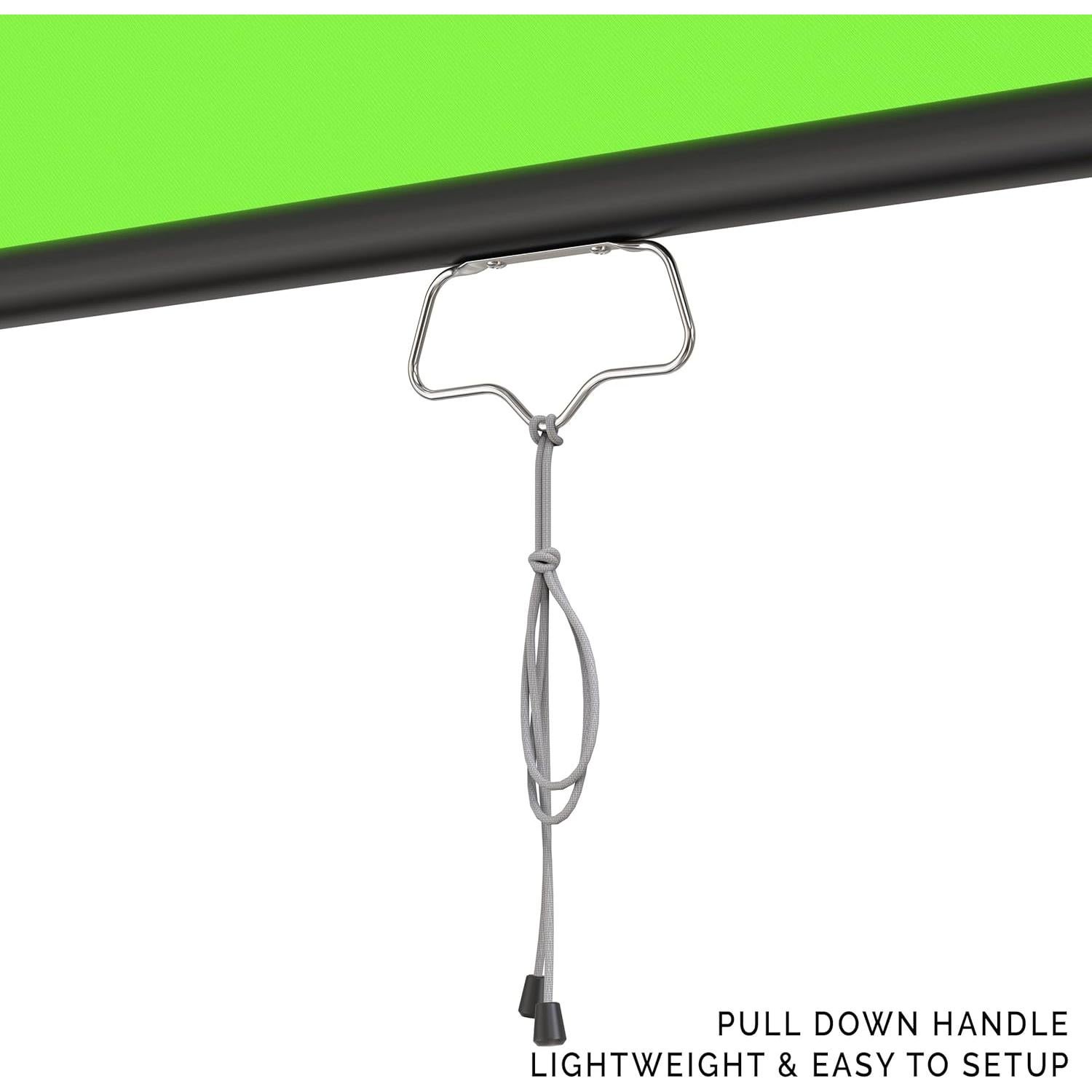 【Wider Style】 KHOMO GEAR Green Screen 84 x 84 inch – Extra Large Pull Down Backdrop – Portable Collapsible Roll Down Projector Screen – Green Screen for Video, Streaming, and Photography