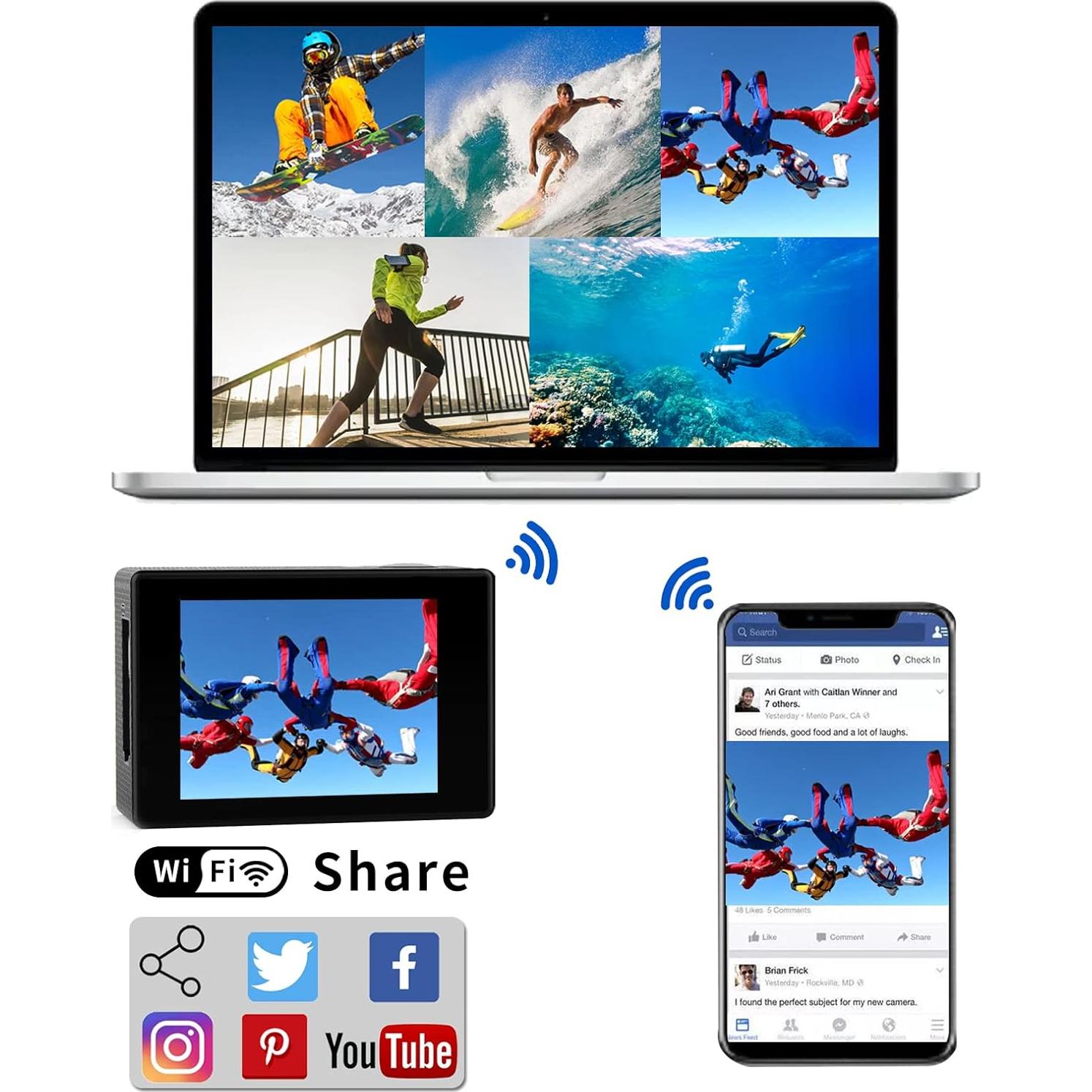 Cámara de Acción SJCAM SJ4000 4K 40MP EIS Submarina WiFi