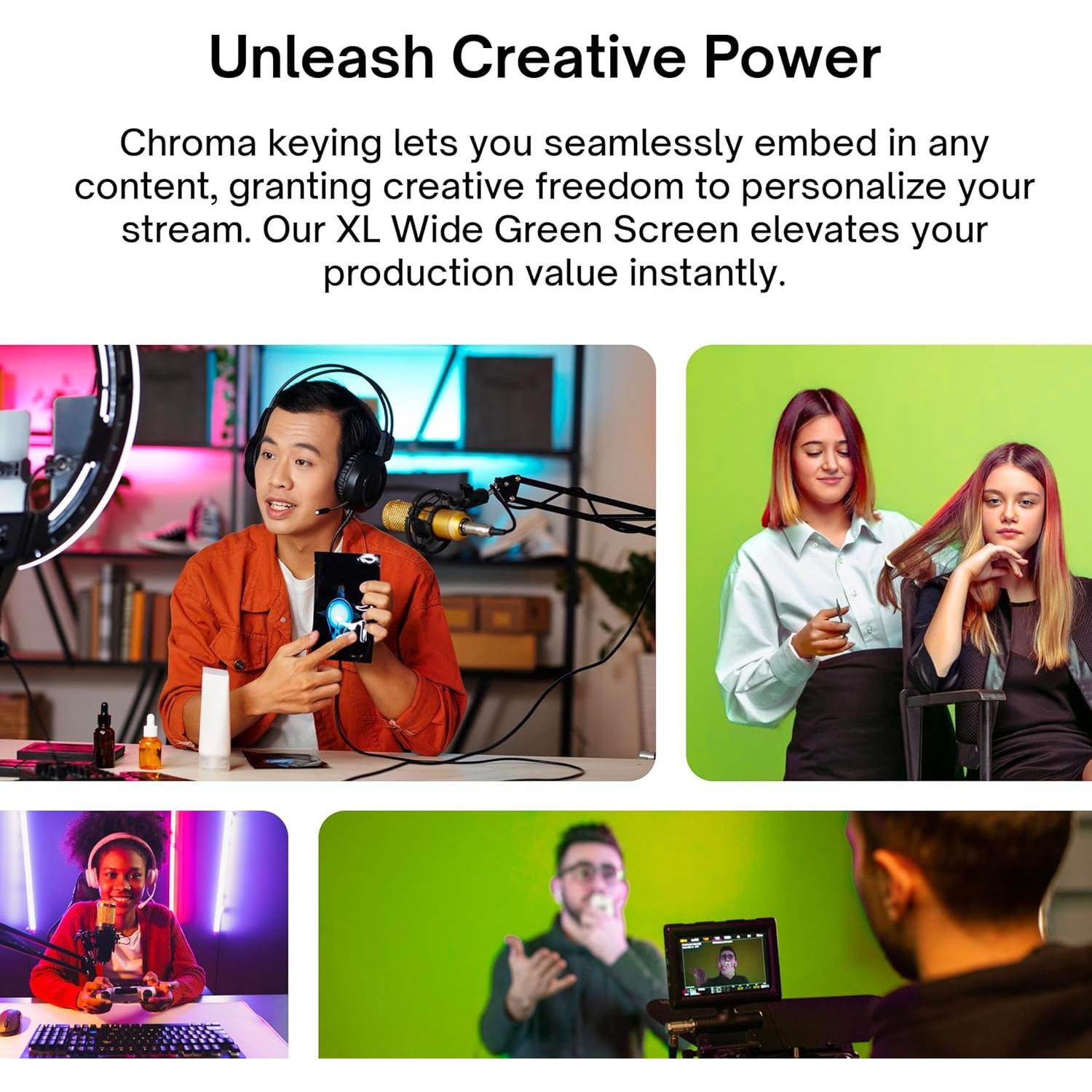 Fondo Verde Extra Grande Pixio 198x198 cm Plegable y Portátil