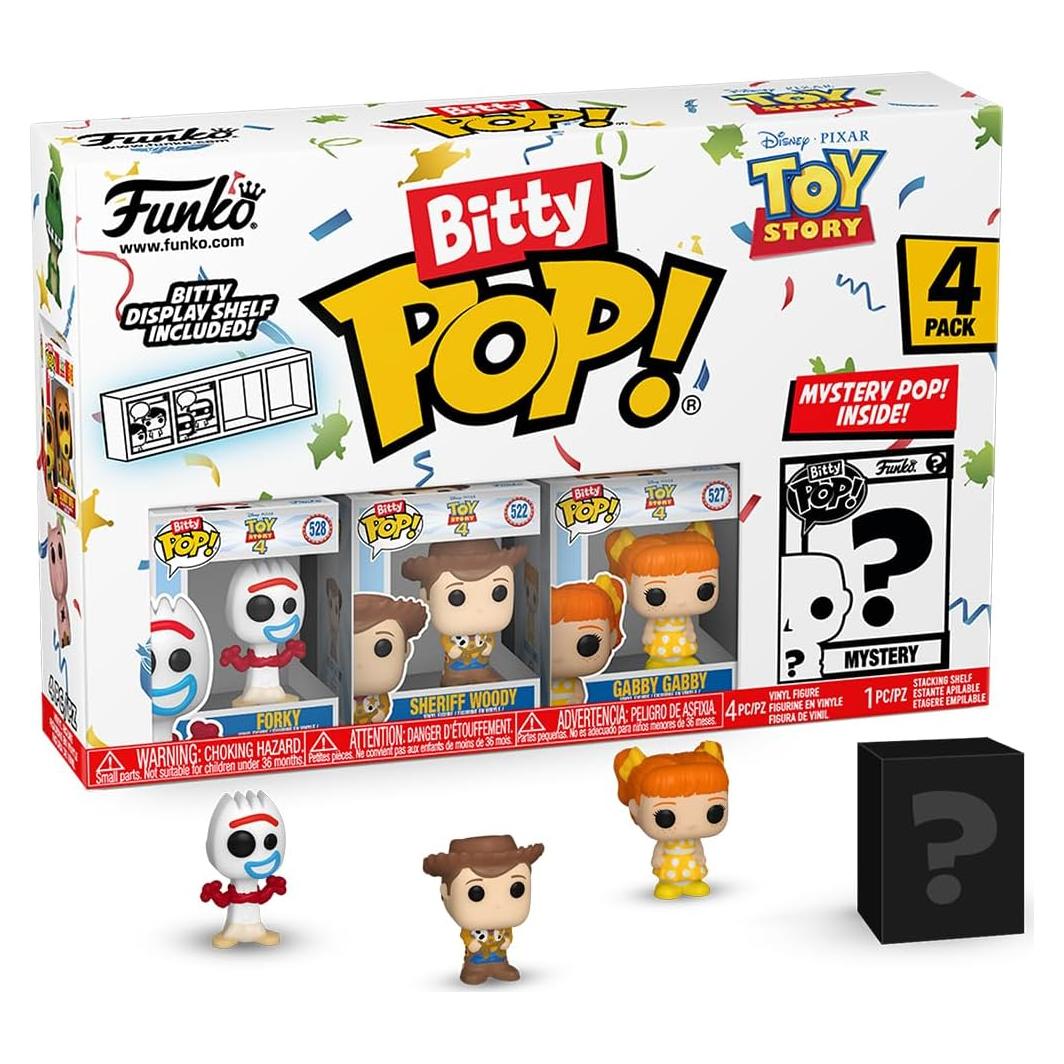 Funko Bitty Pop Toy Story 4PK - Forky, Woody, Gabby Gabby y figura misteriosa