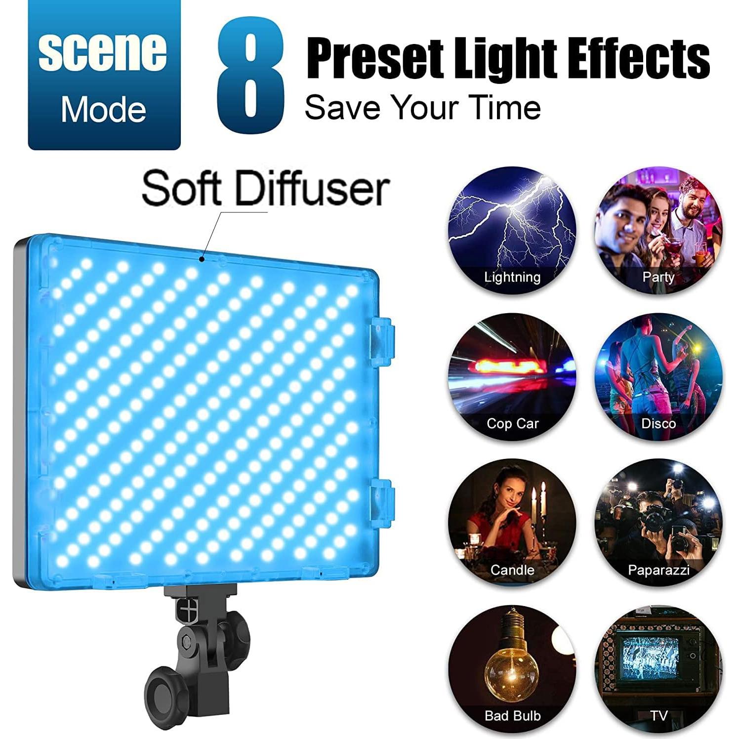 Kit de Iluminación Fotográfica GVM RGB LED 50W Bi-Color 3200K-5600K