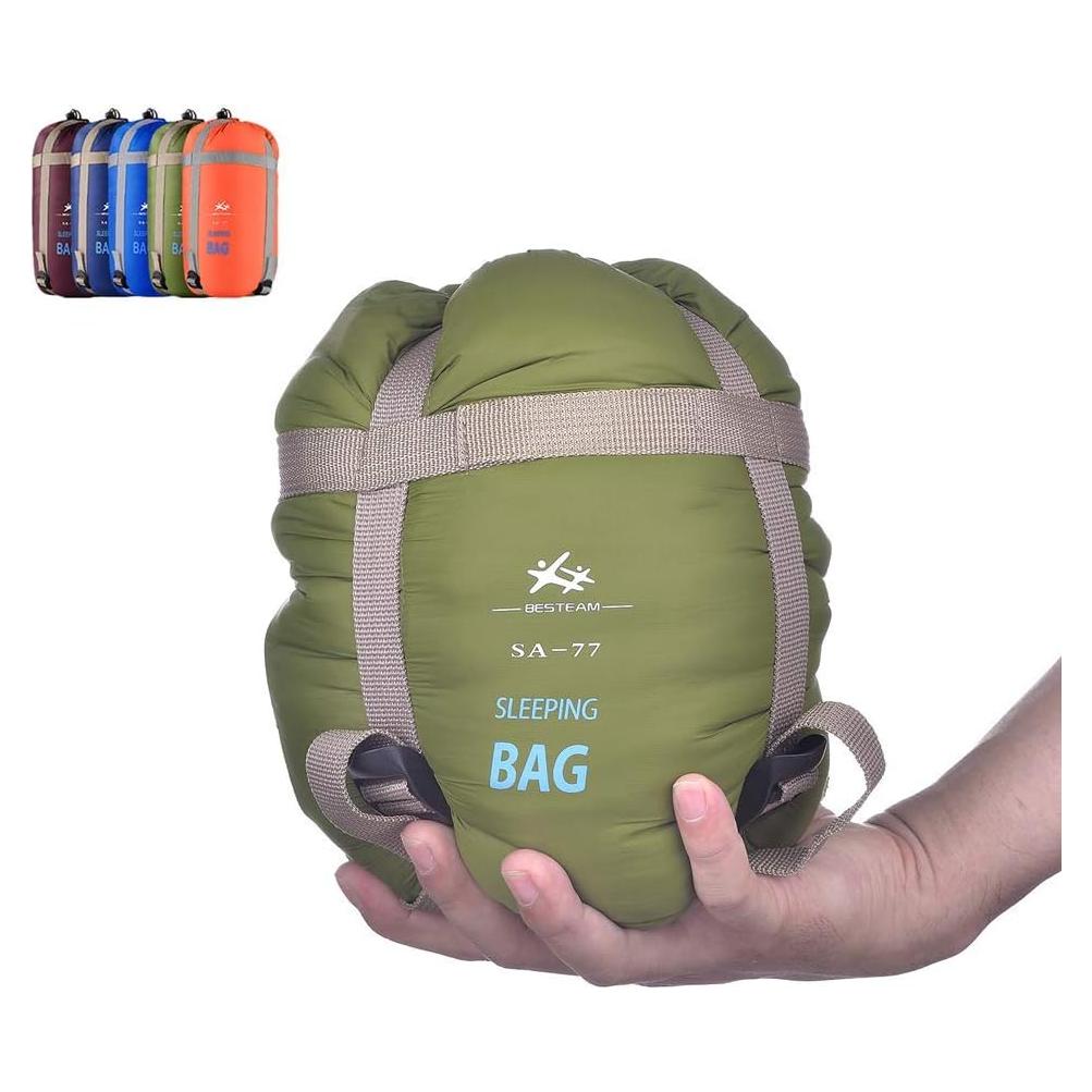 Saco de dormir WERTYCITY verano 1 persona 15°C verde militar