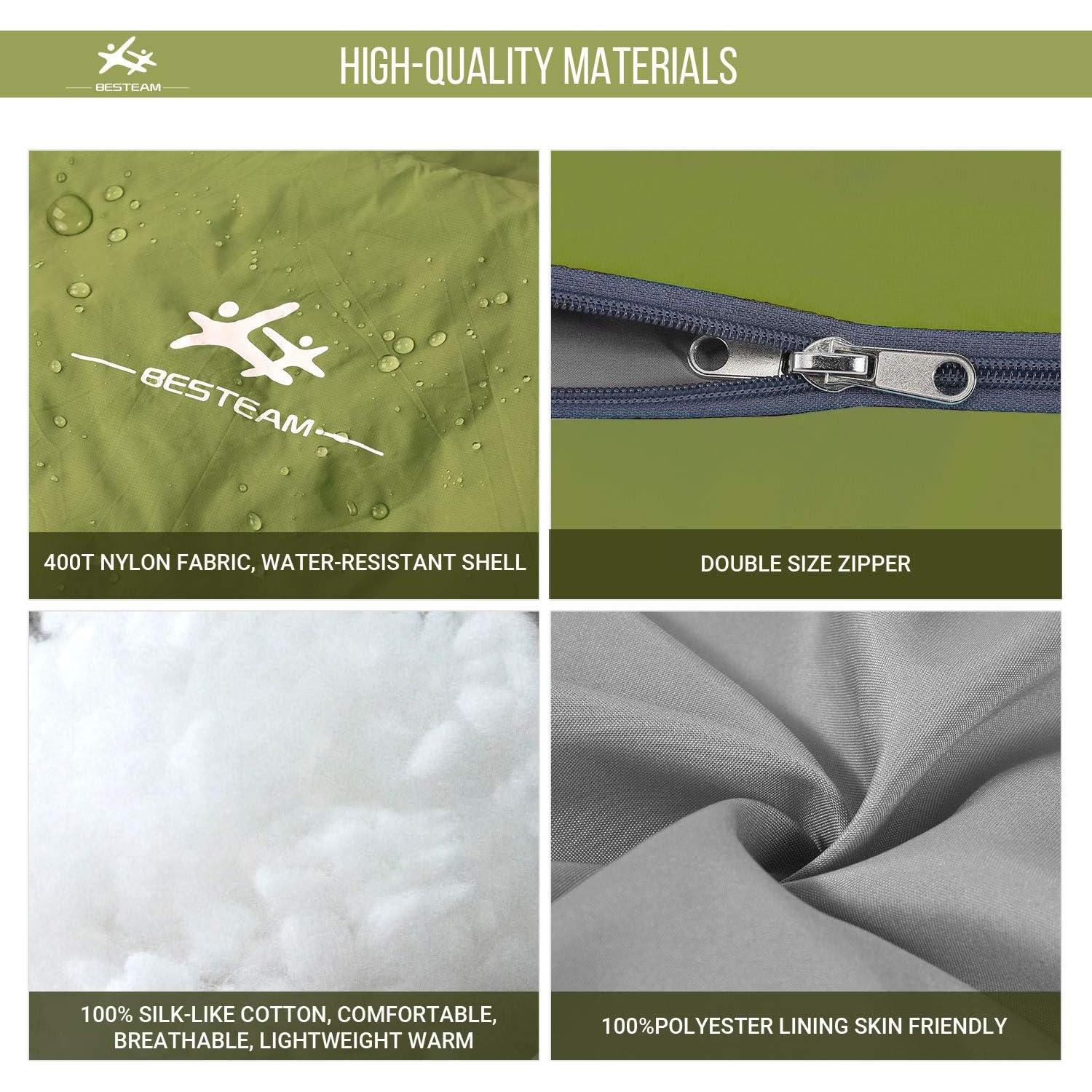 Saco de dormir WERTYCITY verano 1 persona 15°C verde militar