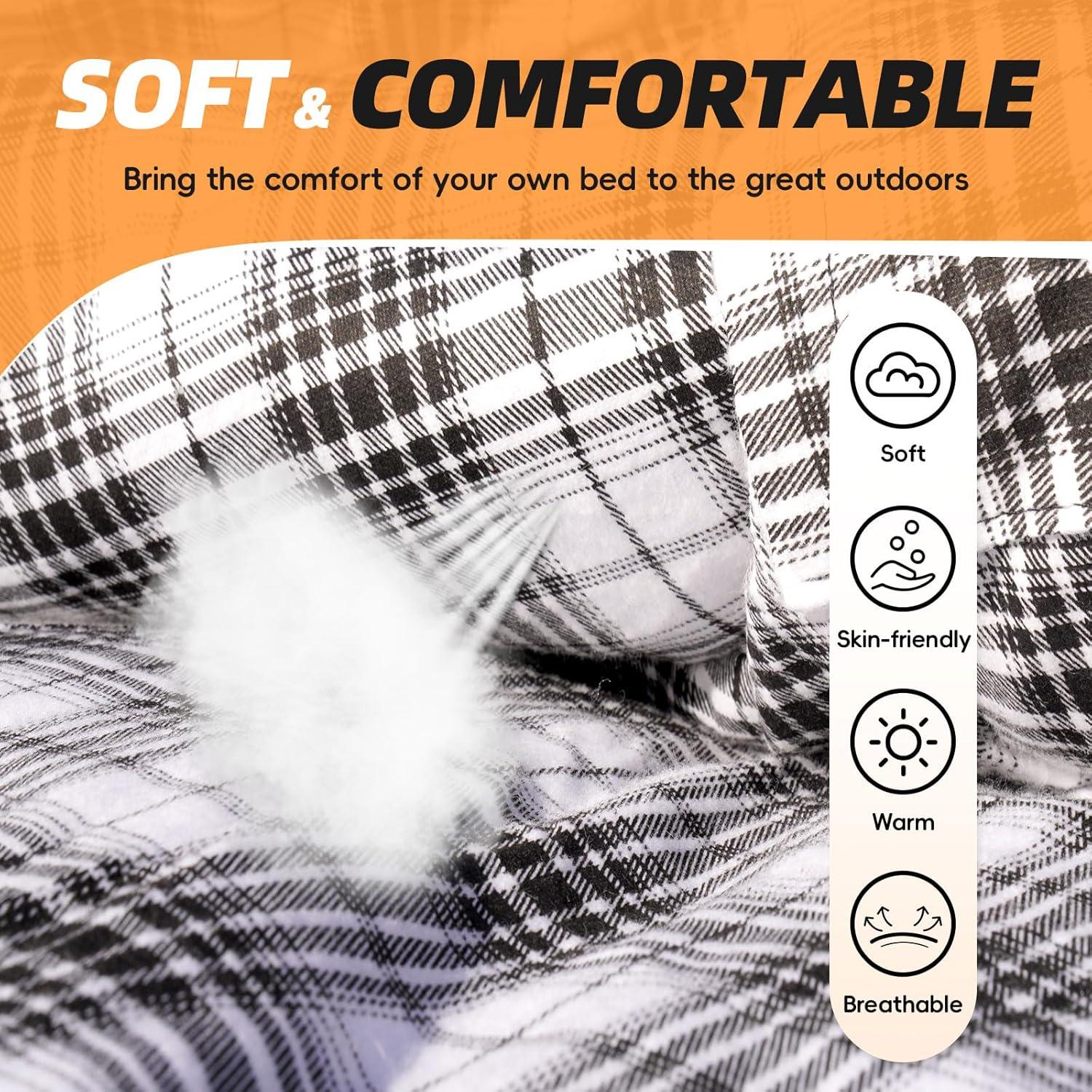 Saco de Dormir MEREZA Flannel XL 229.9x81.8cm para Camping