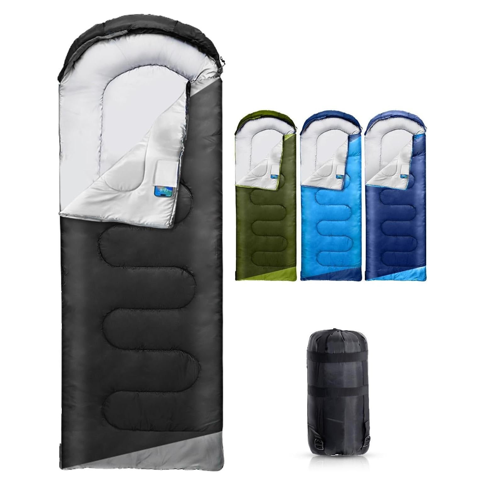 Rantizon Sleeping Bags for Adults Backpacking Lightweight Waterproof- Cold/Warm Weather Sleeping Bag for Mens Kids Boys Girls Camping Essentials Hiking Outdoor Travel Hunting with Compression Bags