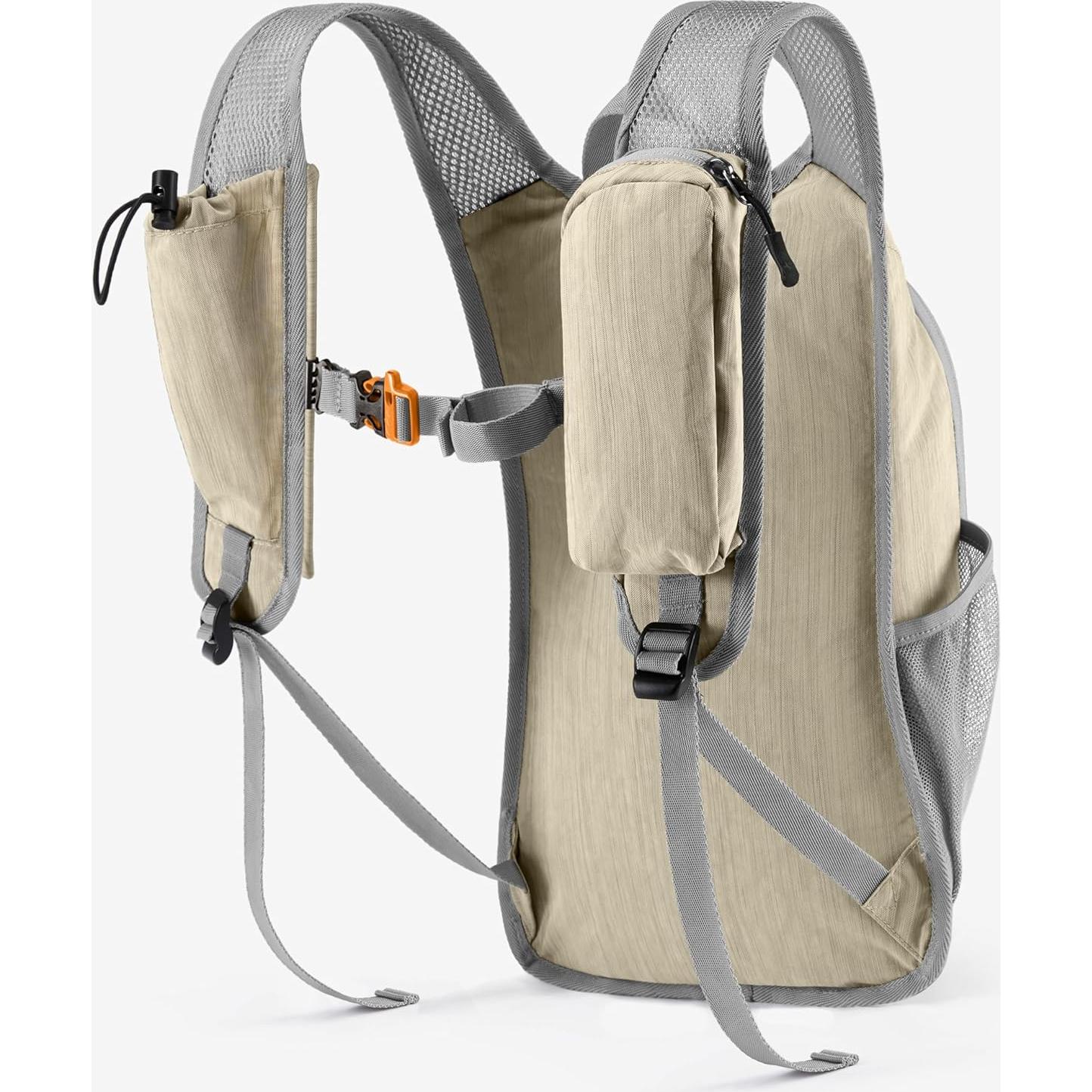 Mochila de Senderismo Plegable 10L Unisex Beige - Ligera y Resistente al Agua